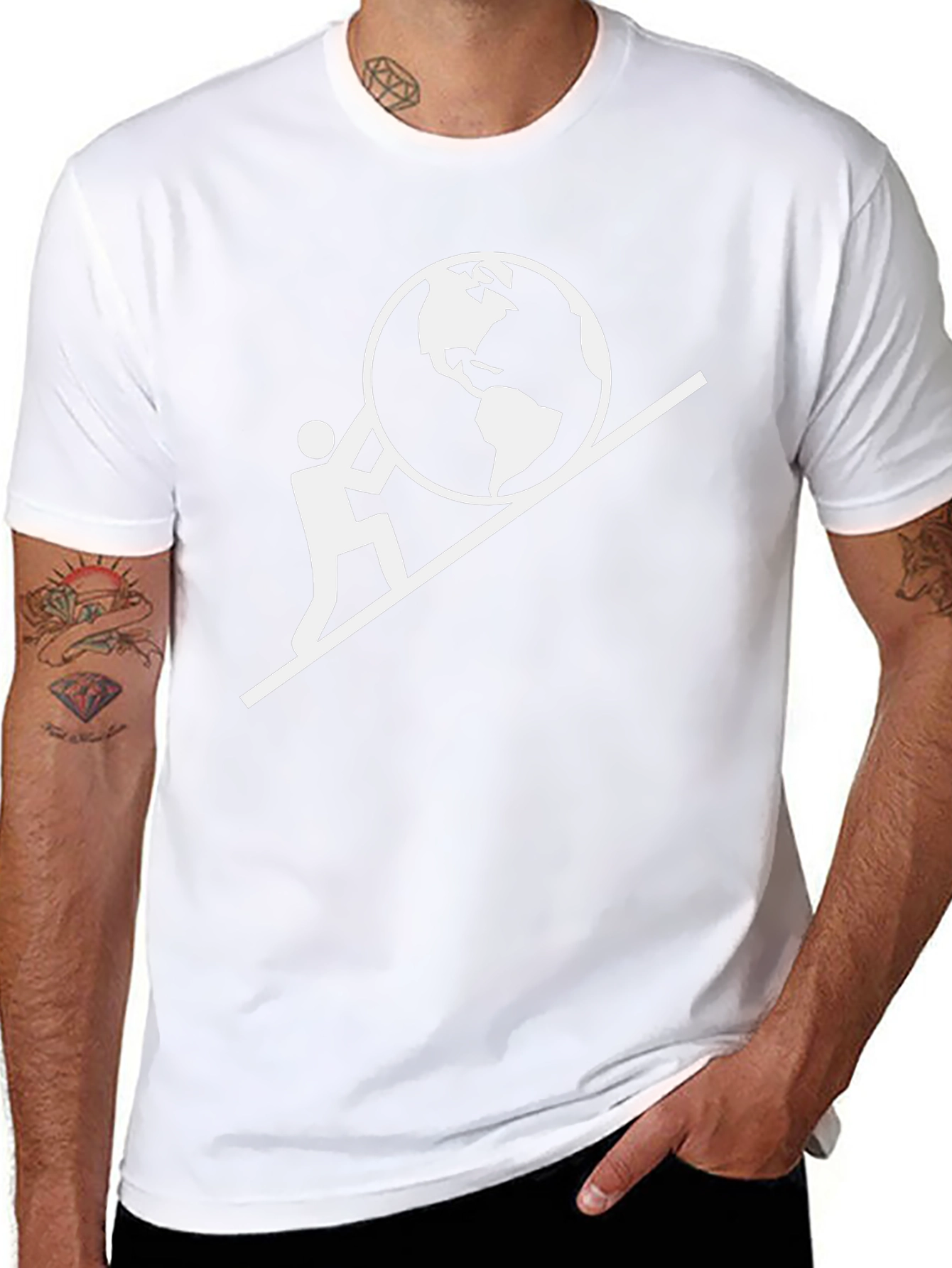 Mans World On His Shoulders Graphic T-Shirt