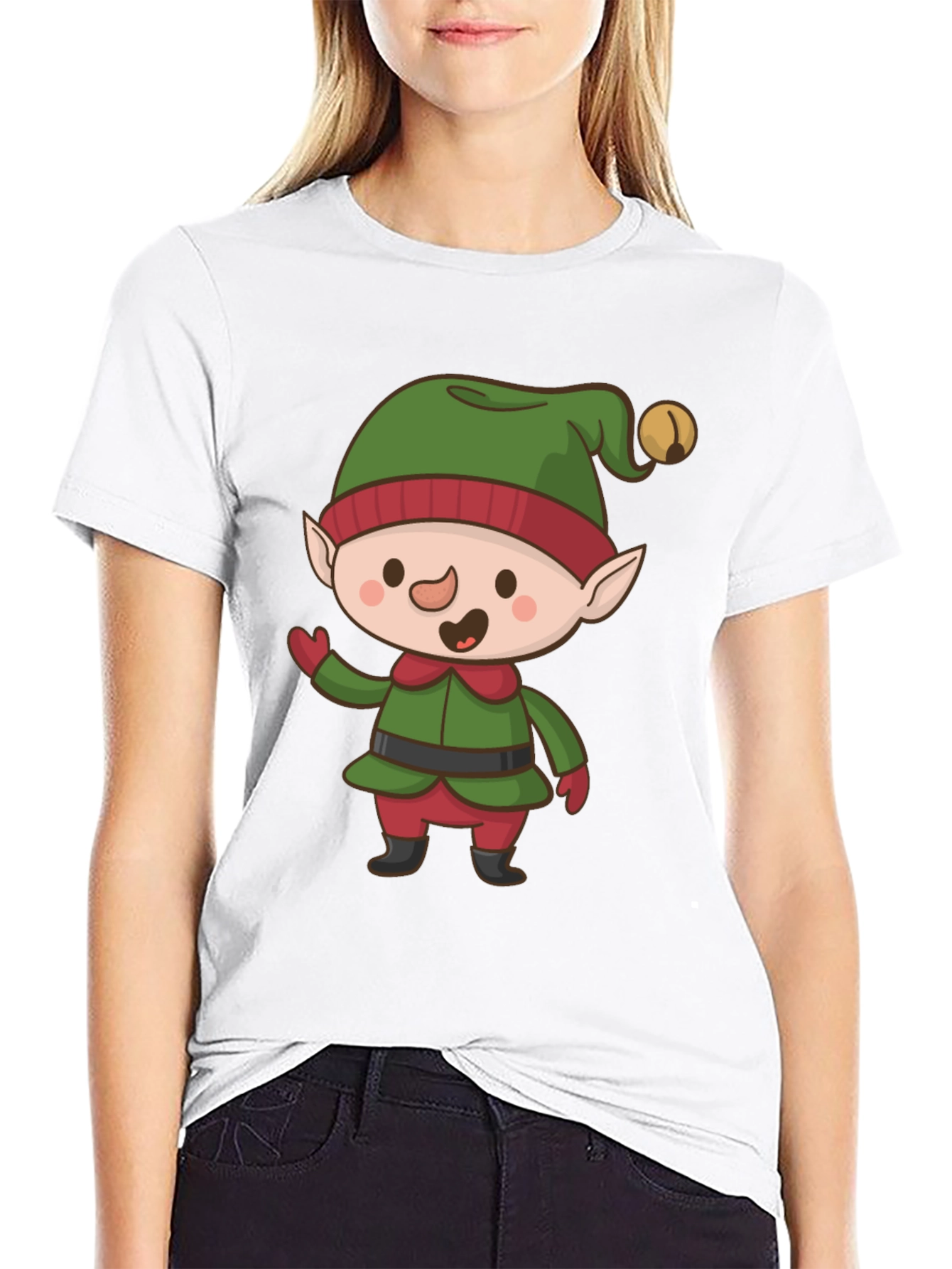 Festive Elf Graphic Tee - Holiday Cheer!