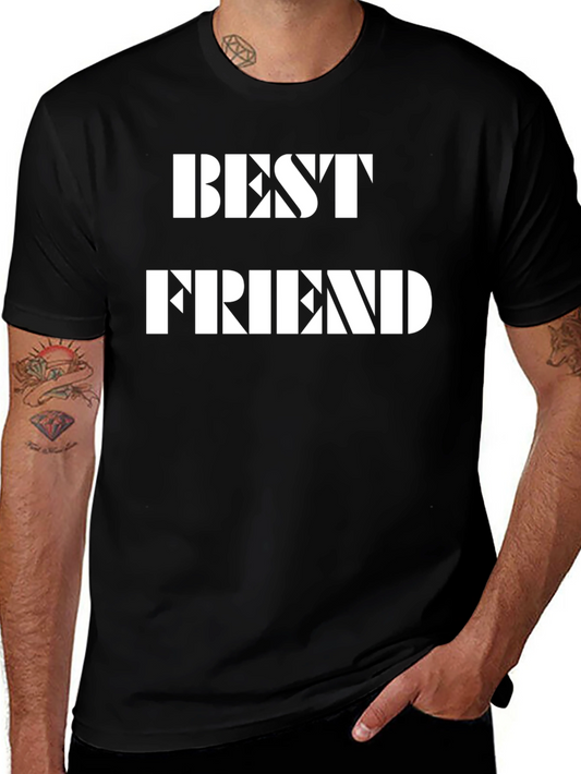 Best Friend Graphic Tee - Black Cotton T-Shirt