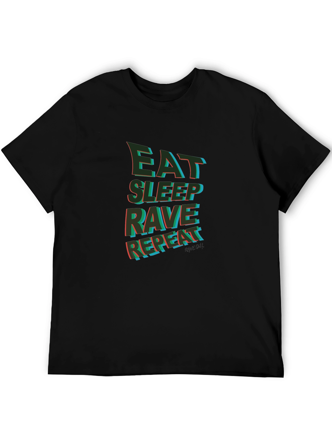 Eat Sleep Rave Repeat Graphic Tee - Black
