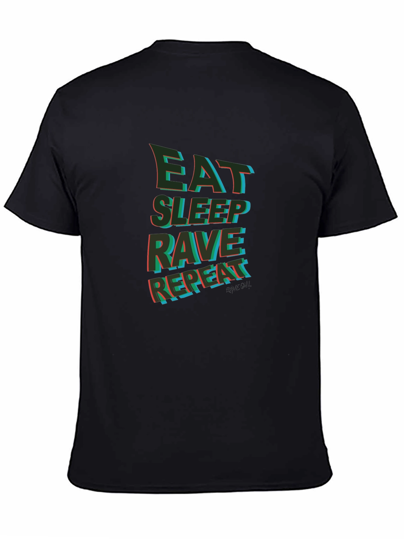 Eat Sleep Rave Repeat Graphic Tee - Black