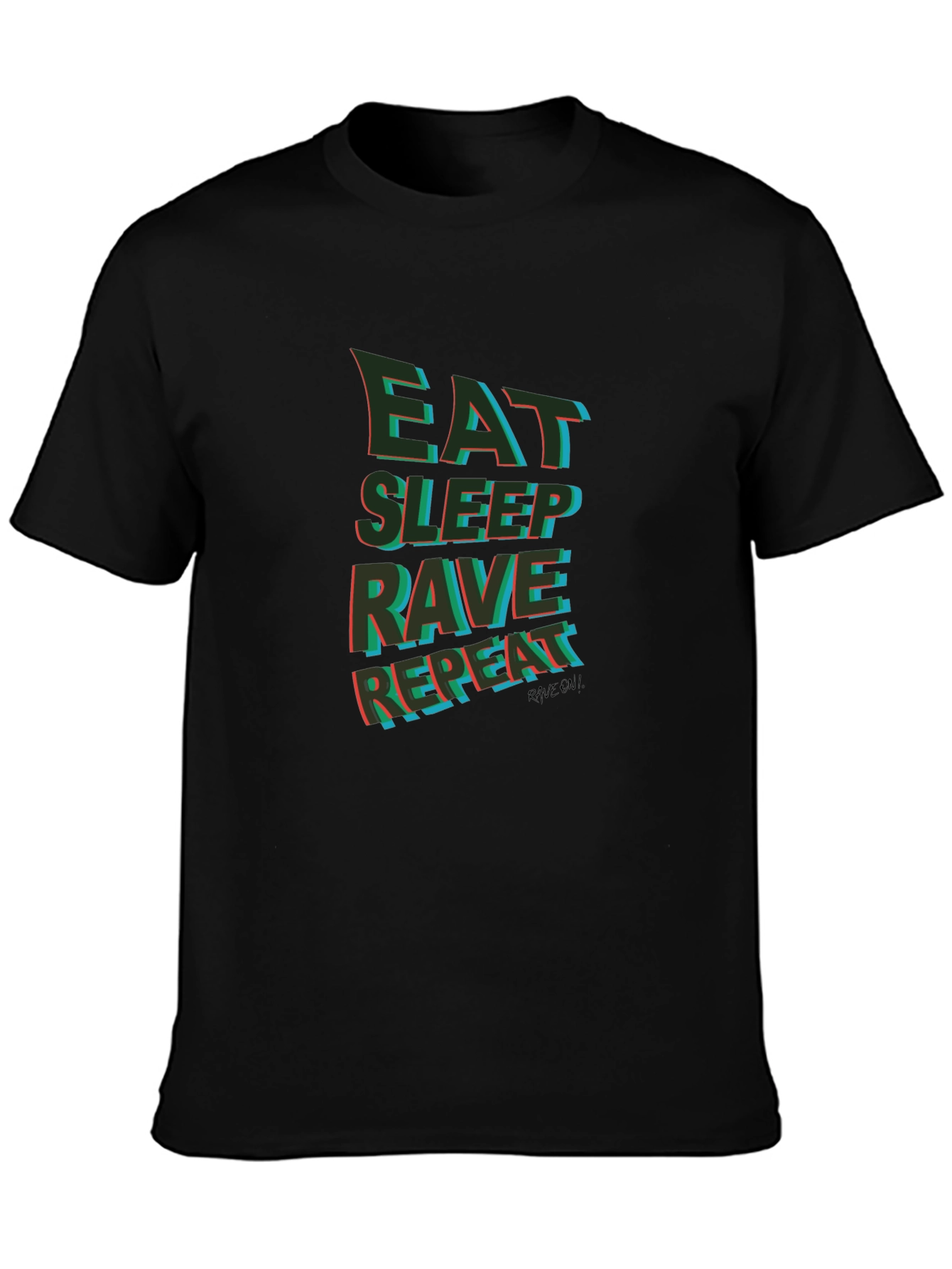 Eat Sleep Rave Repeat Graphic Tee - Black