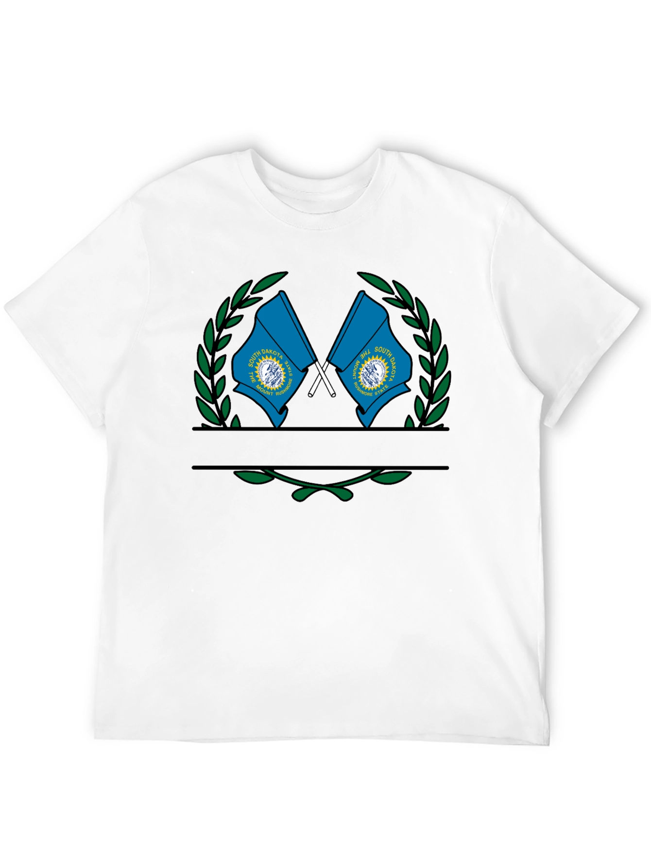 South Dakota State Flag Wreath Graphic T-Shirt