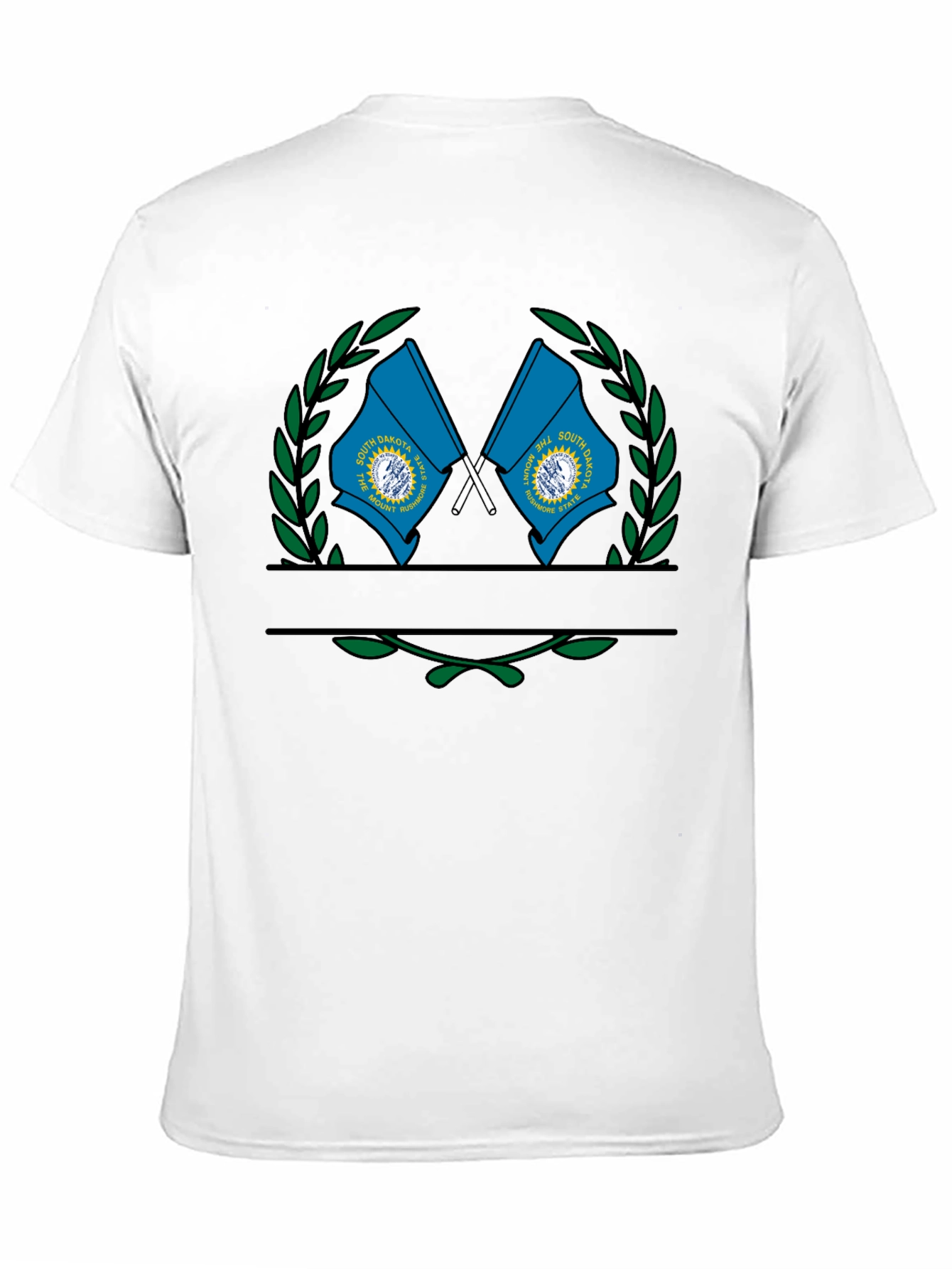 South Dakota State Flag Wreath Graphic T-Shirt