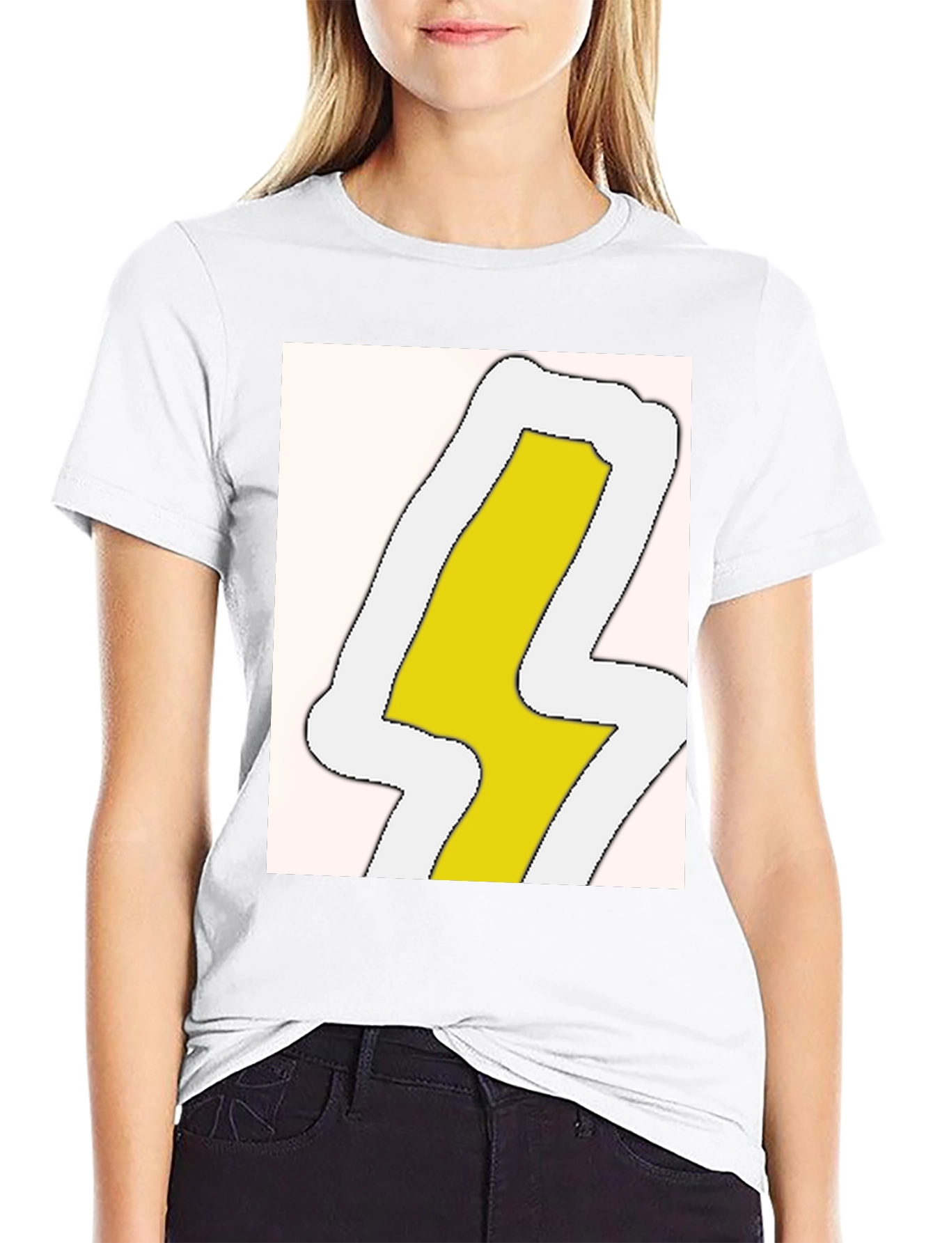 Lightning Bolt Graphic Tee - Black Cotton Blend