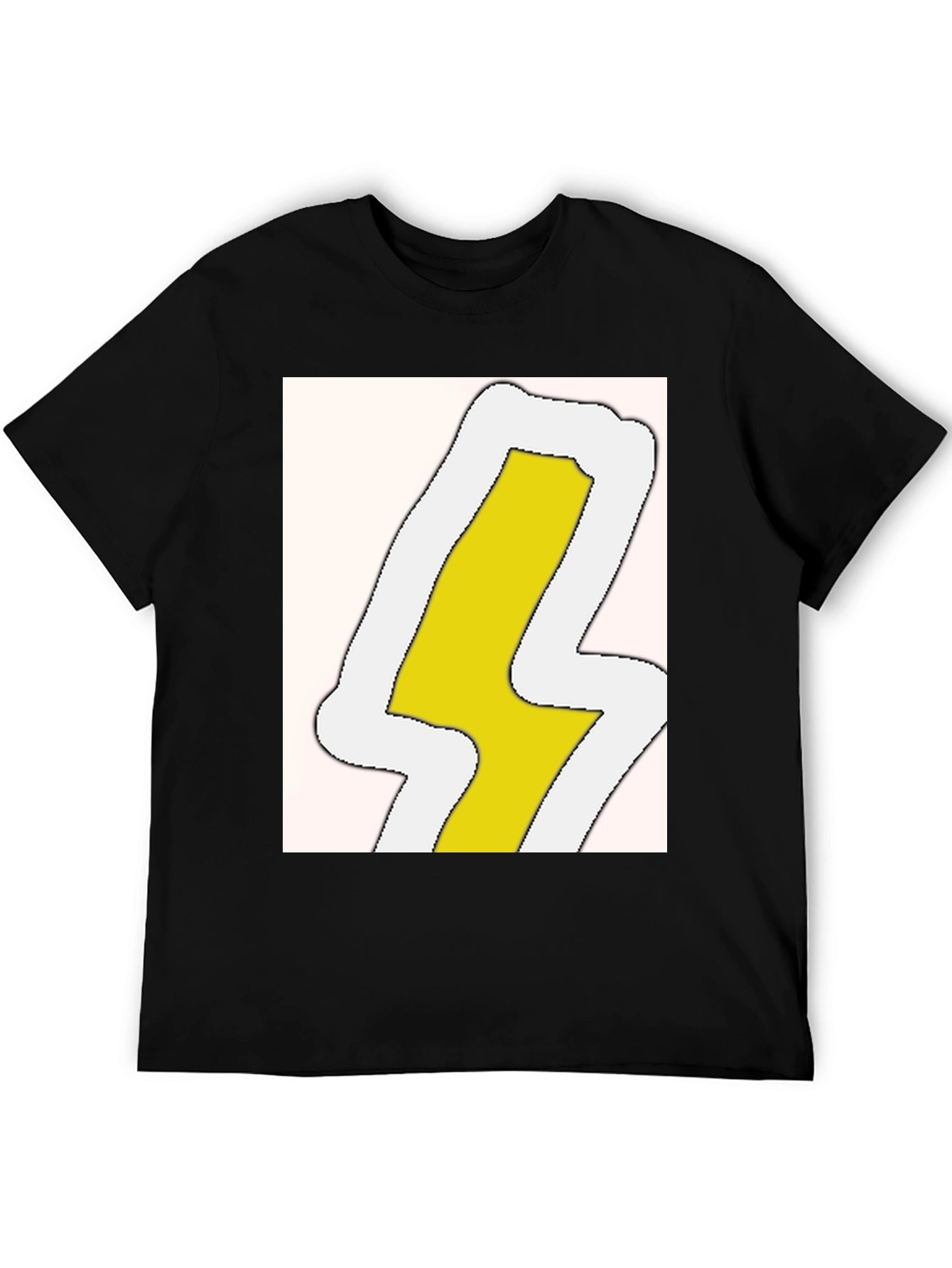 Lightning Bolt Graphic Tee - Black Cotton Blend