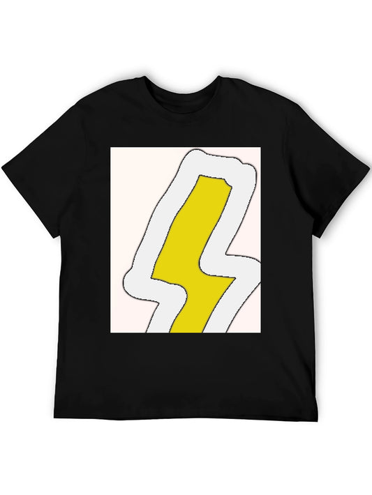 Lightning Bolt Graphic Tee - Black Cotton Blend