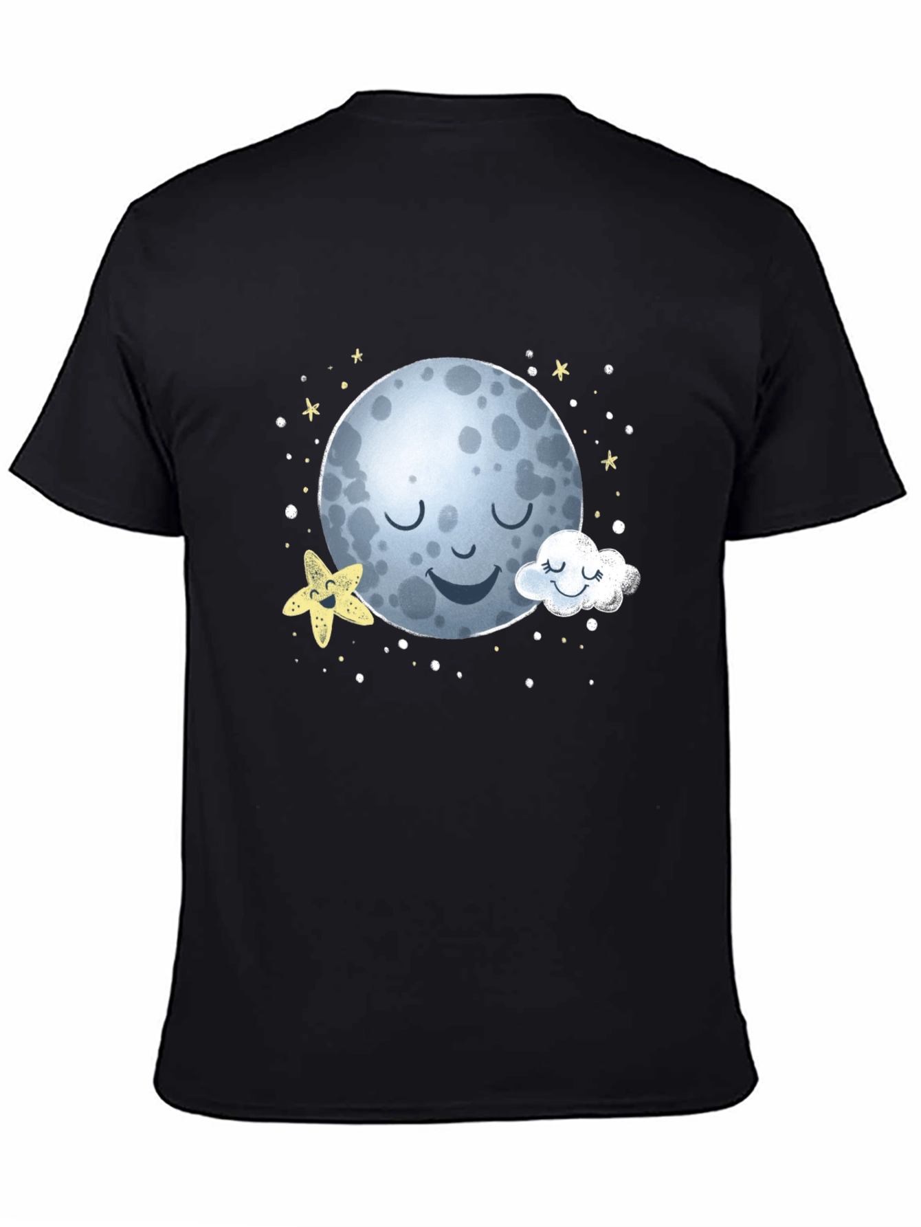 Sleepy Moon Graphic T-Shirt - Black Cotton Tee