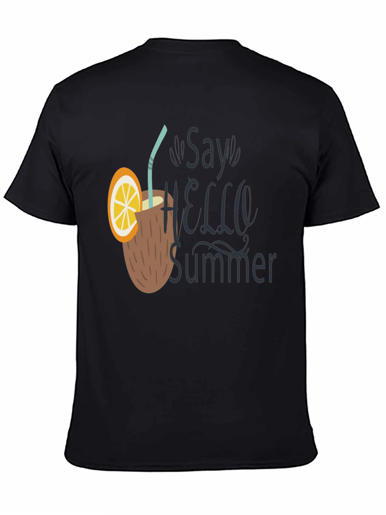 Say Hello Summer T-Shirt - Coconut Drink Design