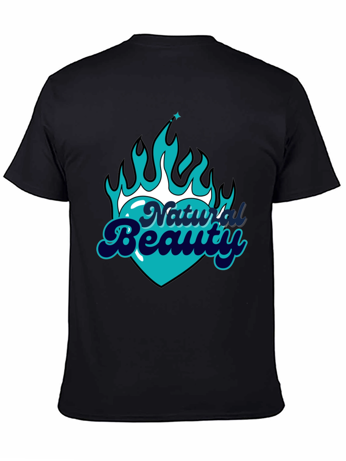Natural Beauty Graphic Tee - Black Cotton Comfort