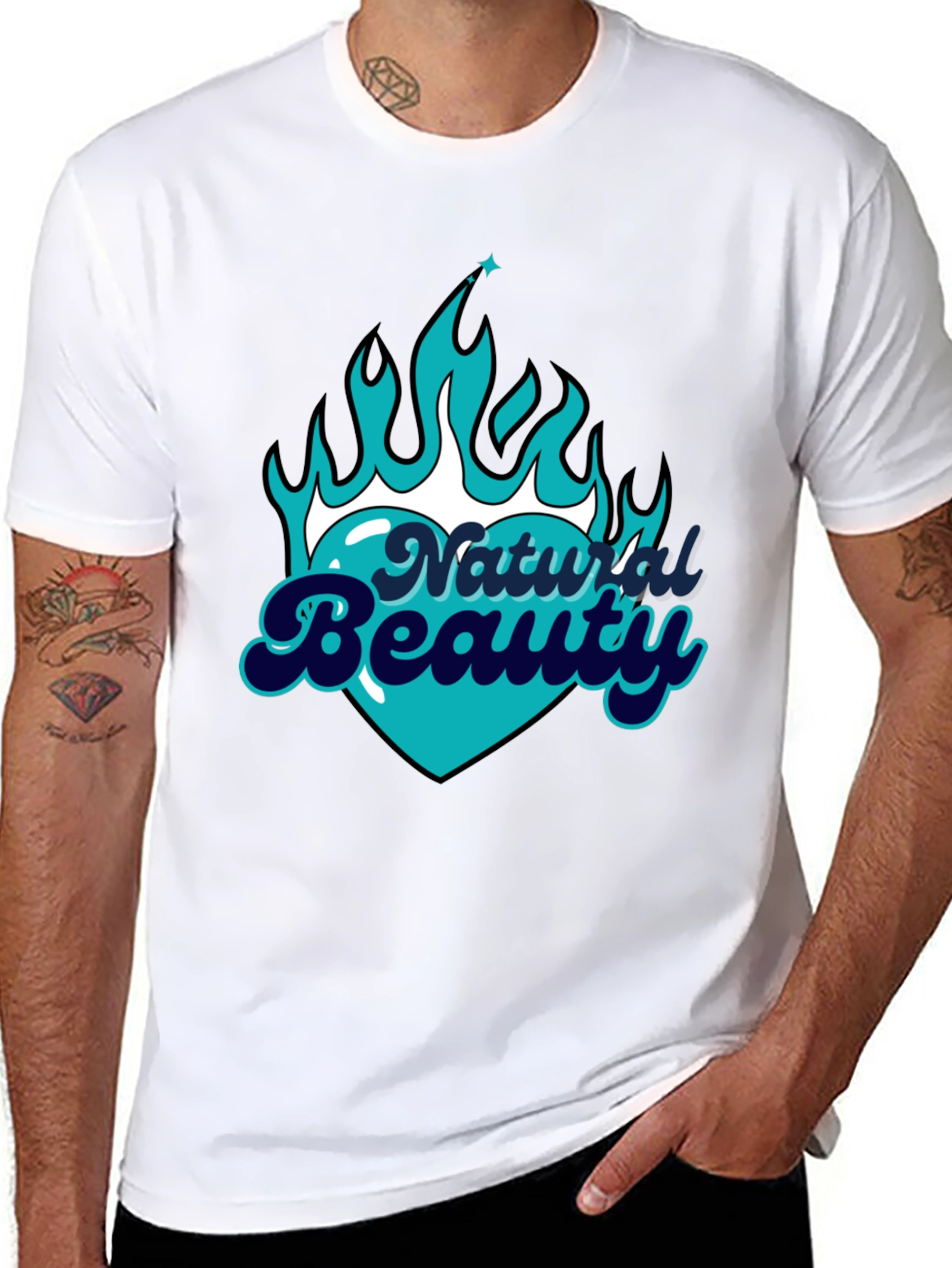 Natural Beauty Graphic Tee - Black Cotton Comfort