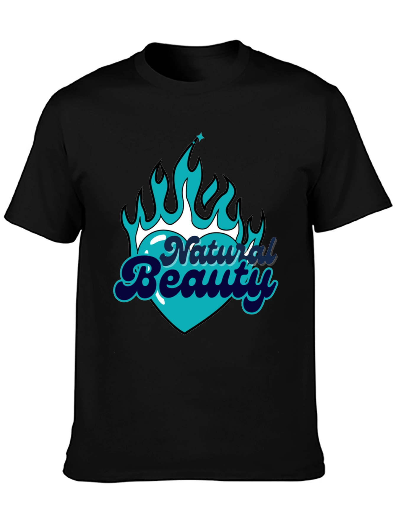 Natural Beauty Graphic Tee - Black Cotton Comfort