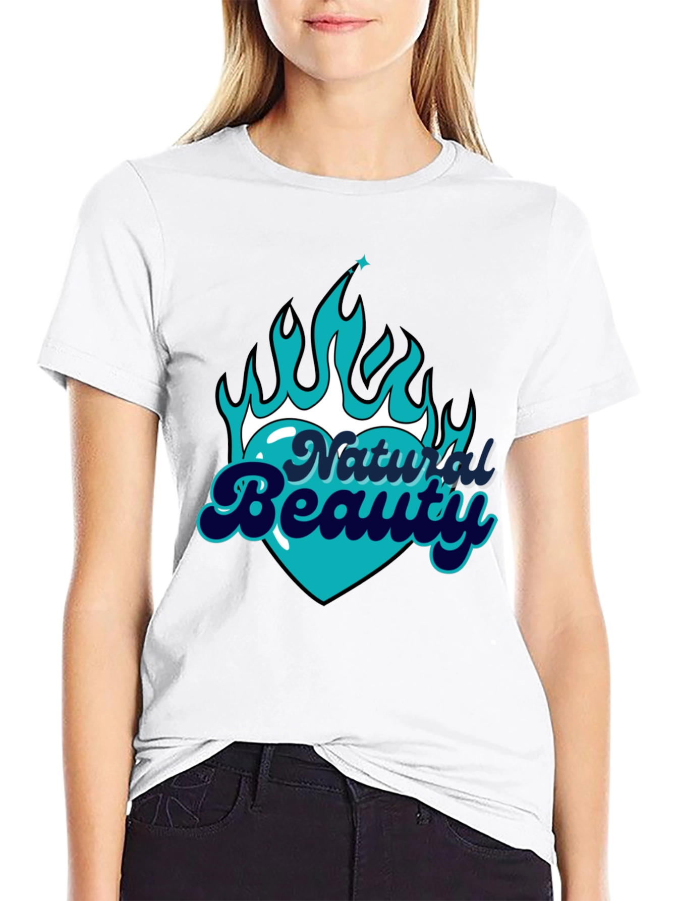 Natural Beauty Graphic Tee - Black Cotton Comfort