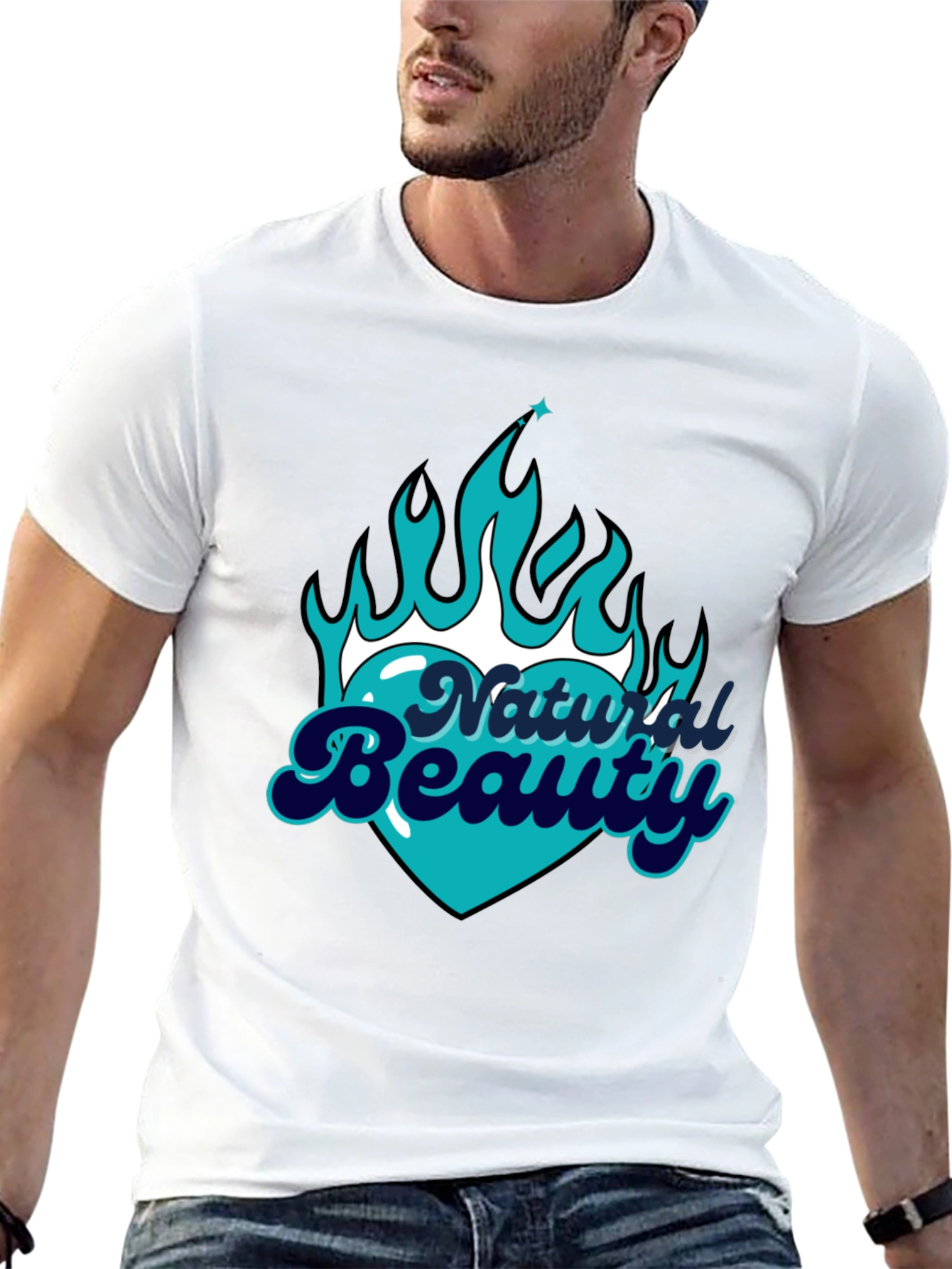 Natural Beauty Graphic Tee - Black Cotton Comfort