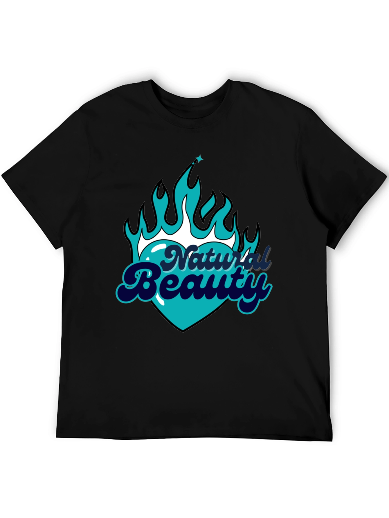 Natural Beauty Graphic Tee - Black Cotton Comfort