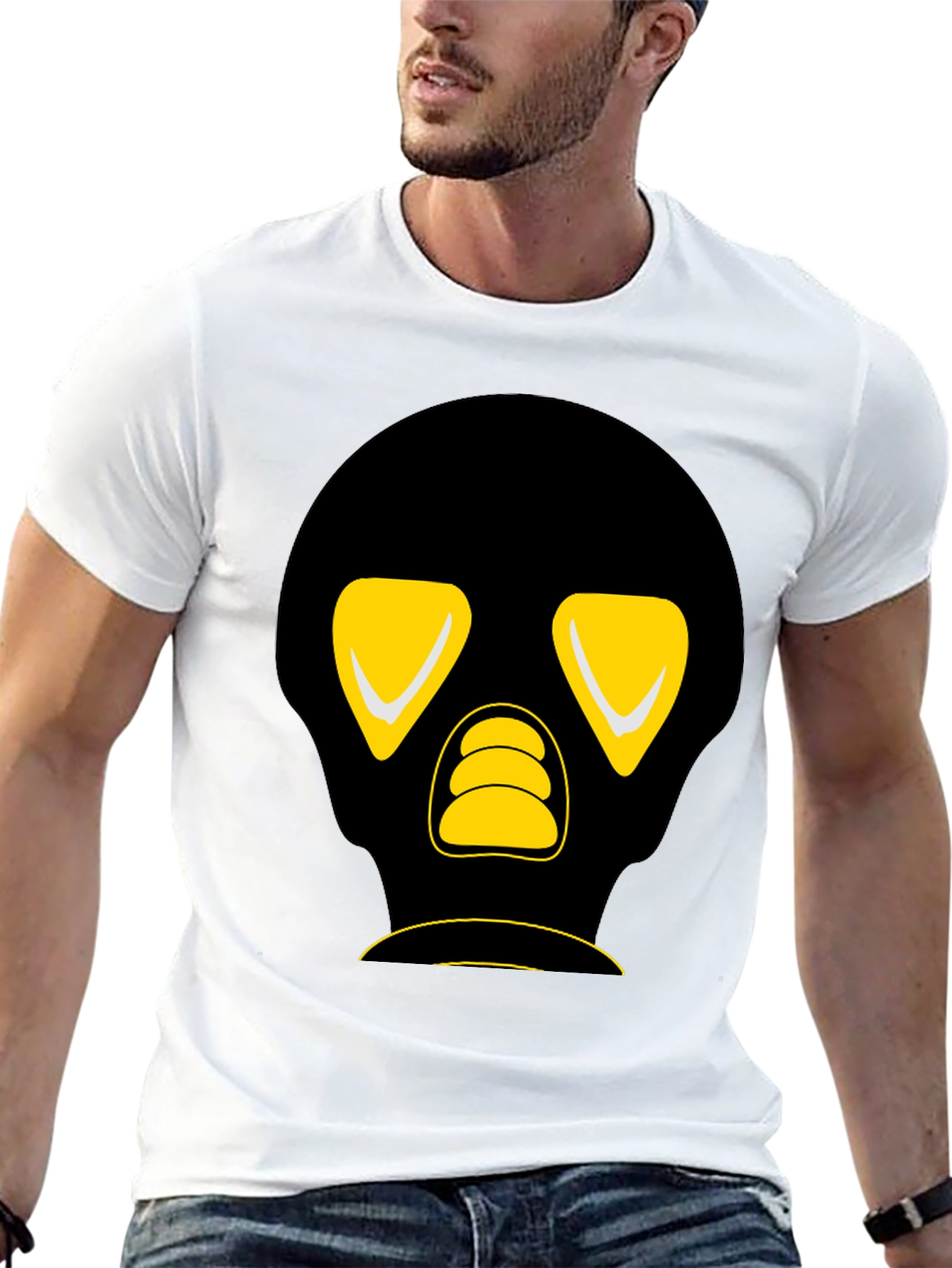 Black T-Shirt with Graphic Skull Design