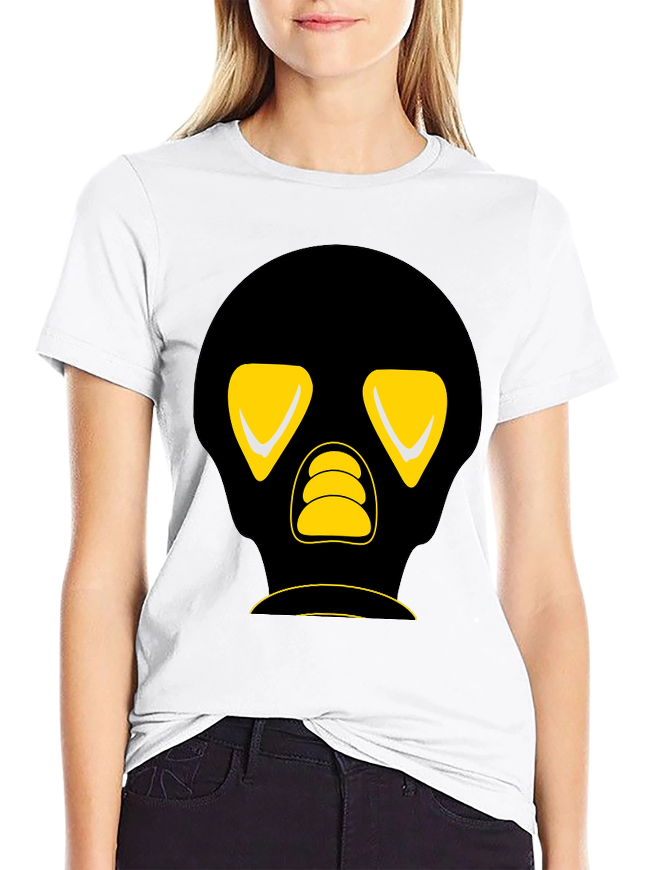 Black T-Shirt with Graphic Skull Design