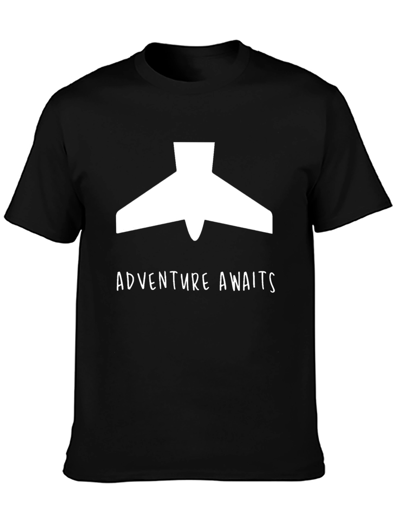 Adventure Awaits Plane Graphic Tee - Black