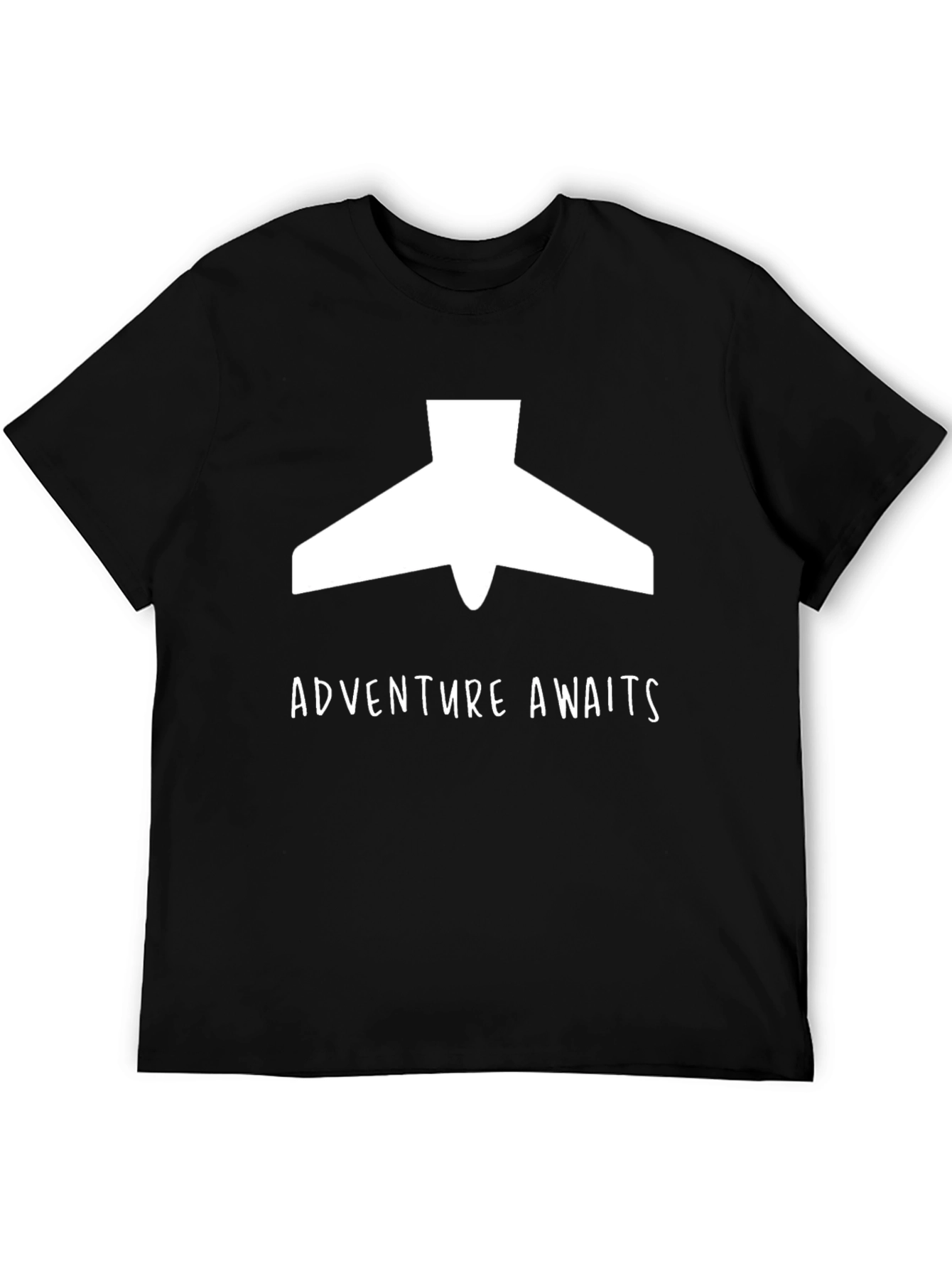 Adventure Awaits Plane Graphic Tee - Black