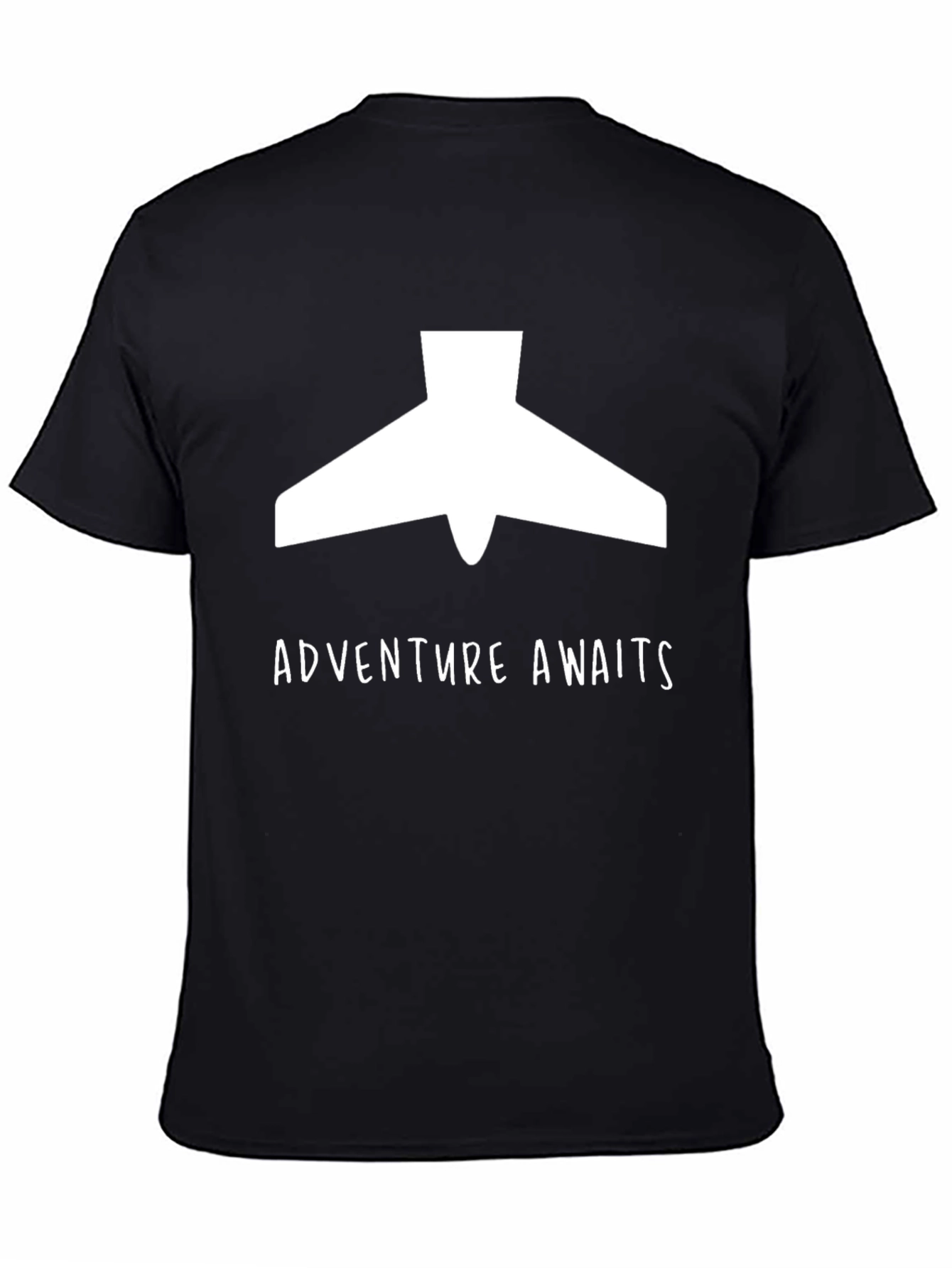 Adventure Awaits Plane Graphic Tee - Black