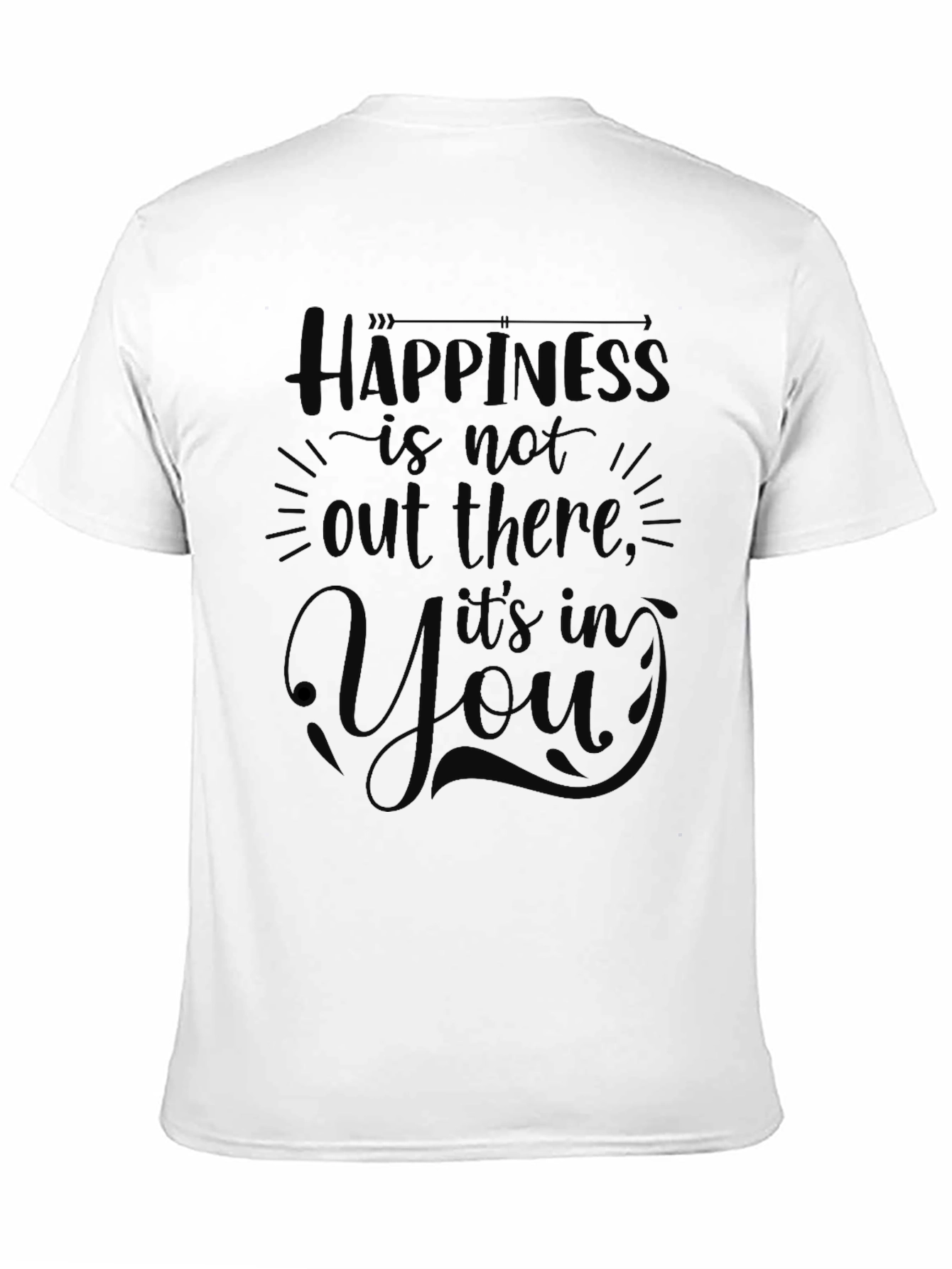Happiness Within Graphic Tee - Inspirational Black T-Shirt
