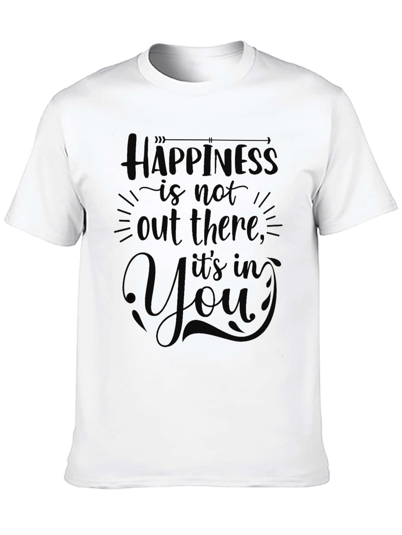 Happiness Within Graphic Tee - Inspirational Black T-Shirt
