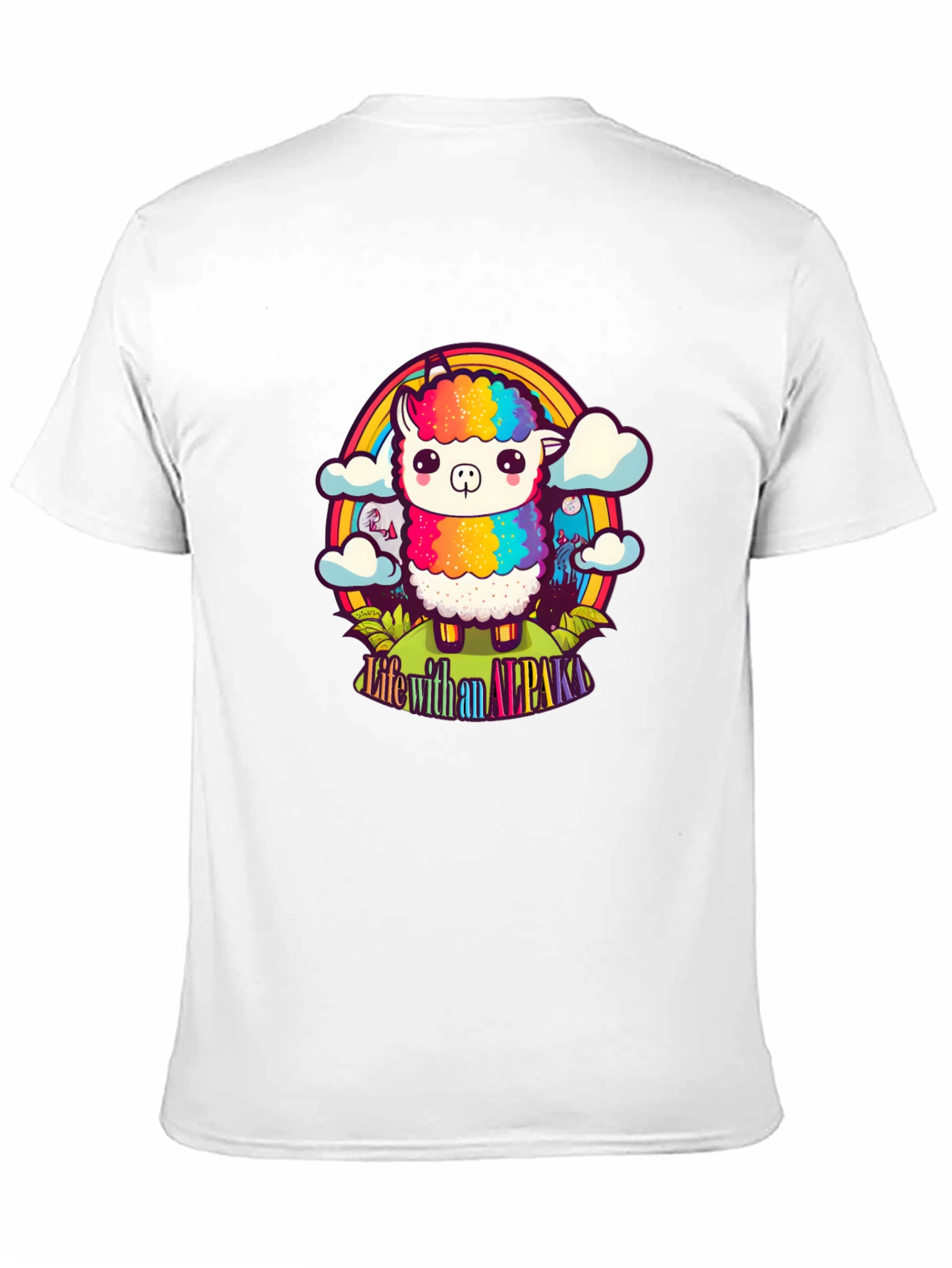 Life with an Alpaca Rainbow T-Shirt