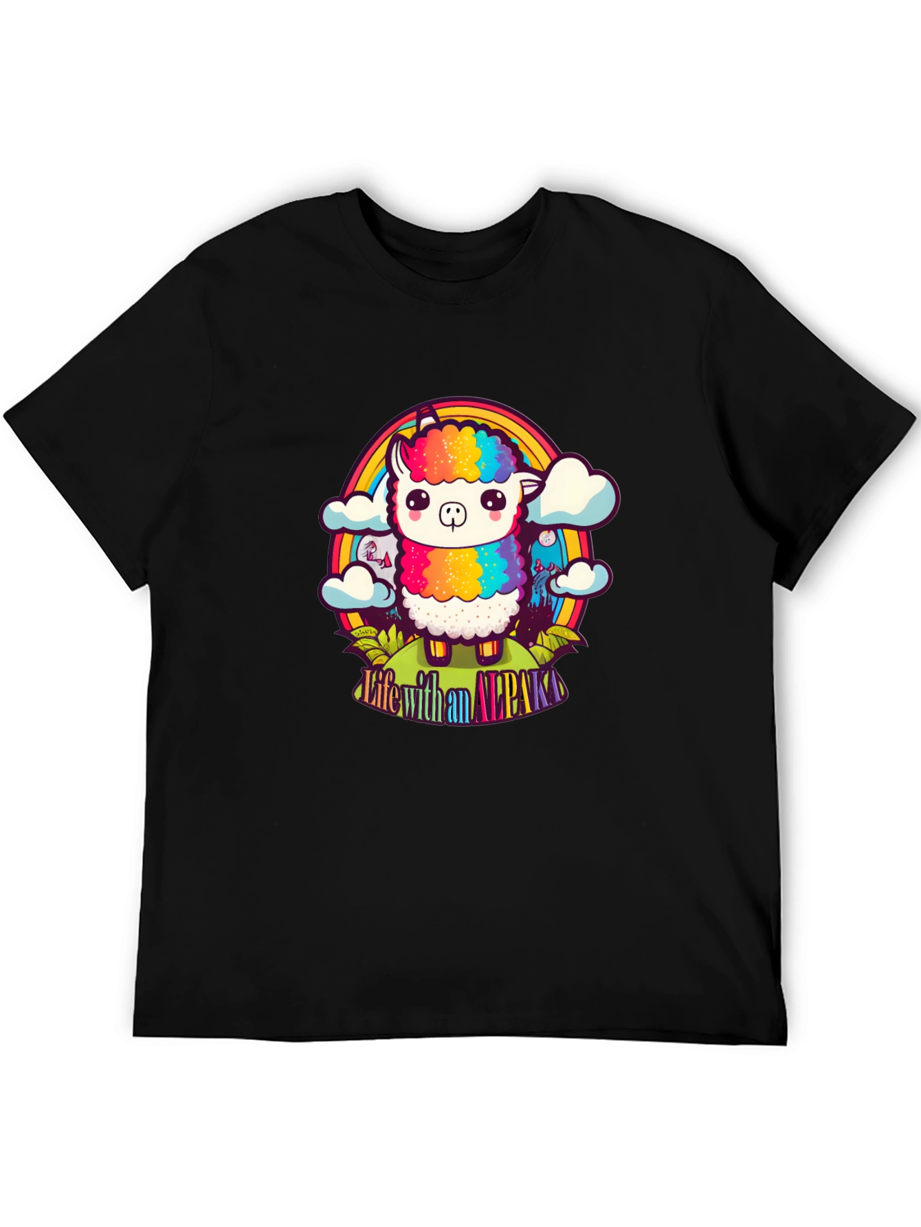 Life with an Alpaca Rainbow T-Shirt
