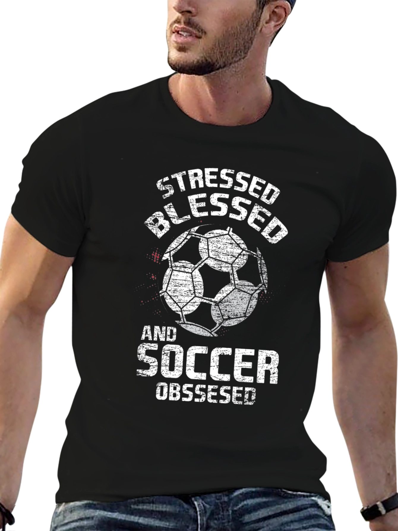 Stressed Blessed and Soccer Obsessed T-Shirt