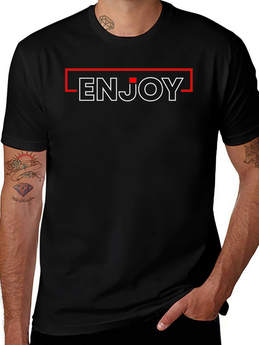 Enjoy Black T-Shirt - Modern Minimalist Design
