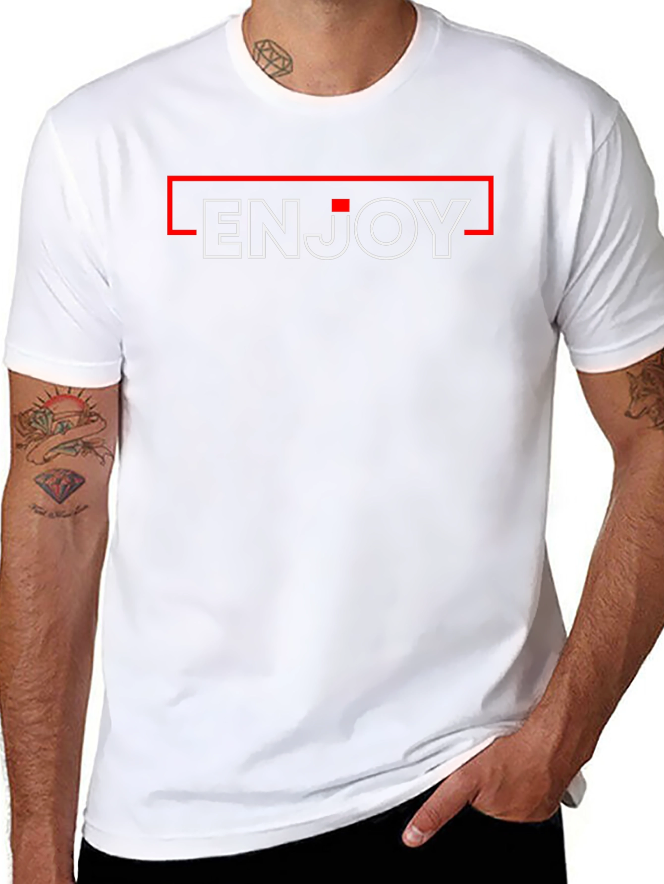 Enjoy Black T-Shirt - Modern Minimalist Design