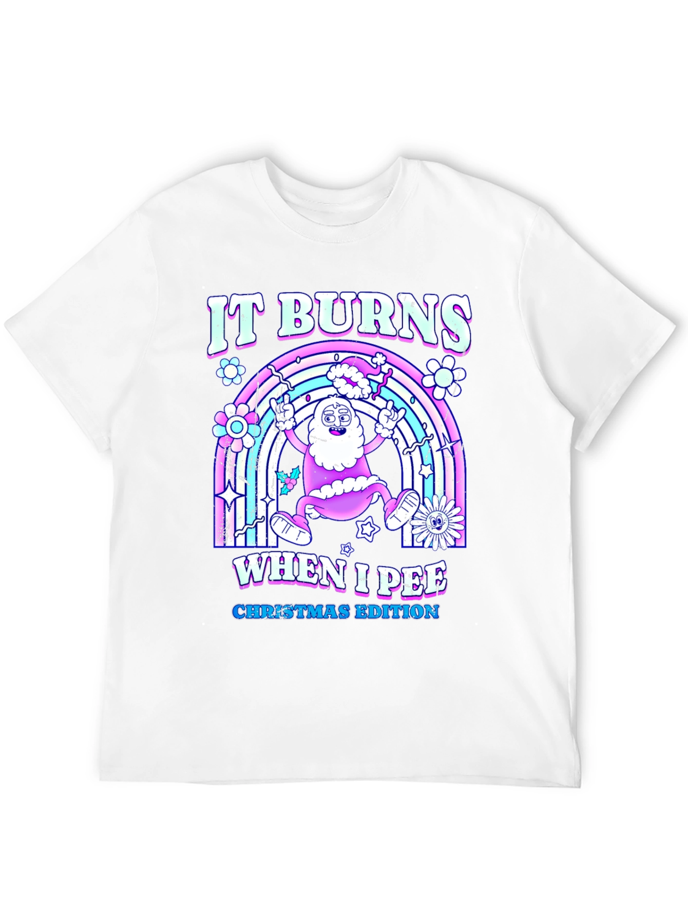 Funny Santa It Burns When I Pee T-Shirt