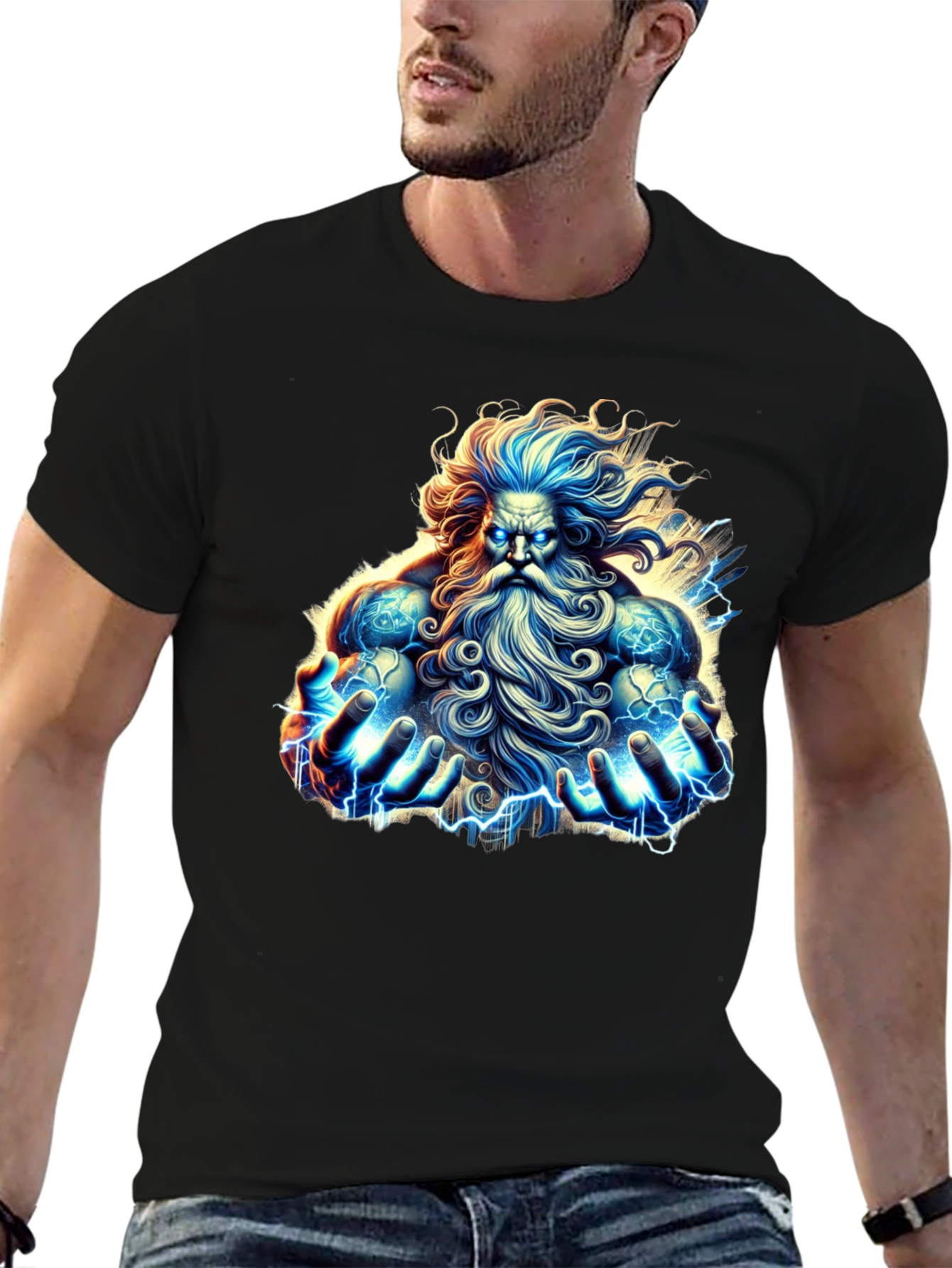 Mythical God Graphic Tee - Black