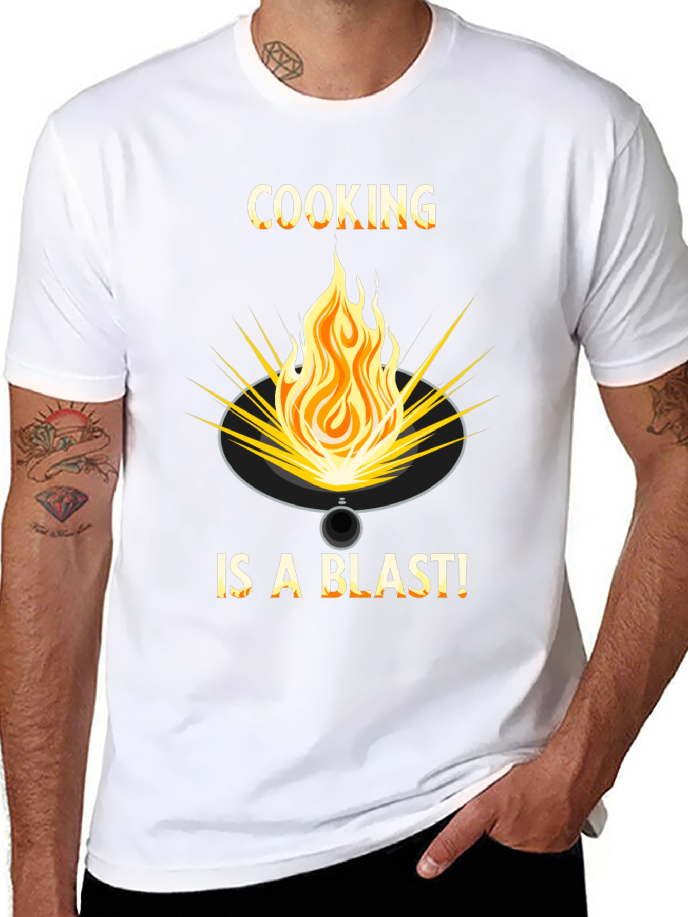 Cooking is a Blast T-Shirt - Fire Graphic Tee