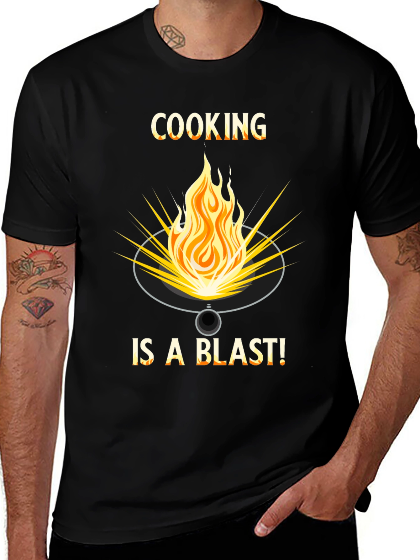Cooking is a Blast T-Shirt - Fire Graphic Tee