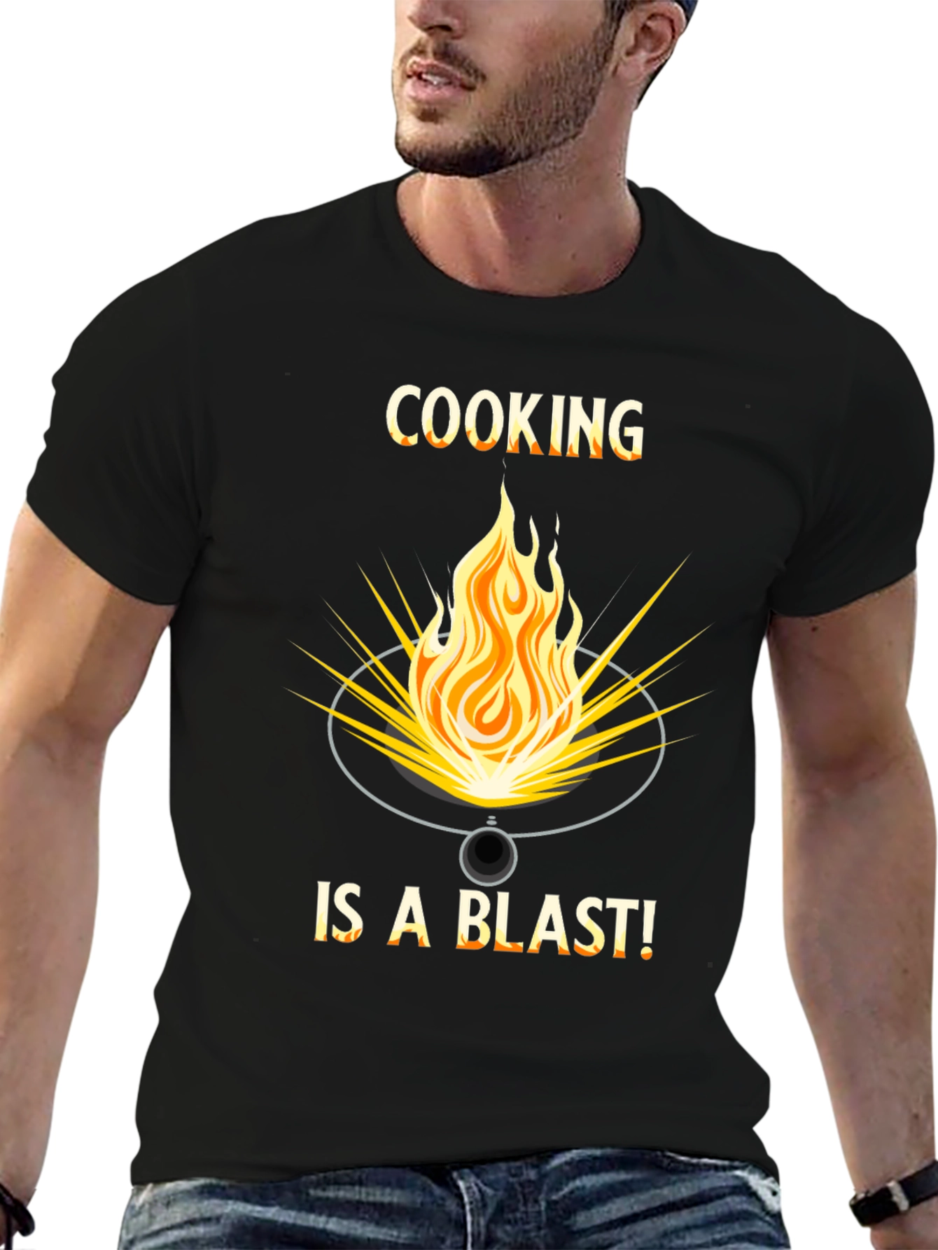 Cooking is a Blast T-Shirt - Fire Graphic Tee