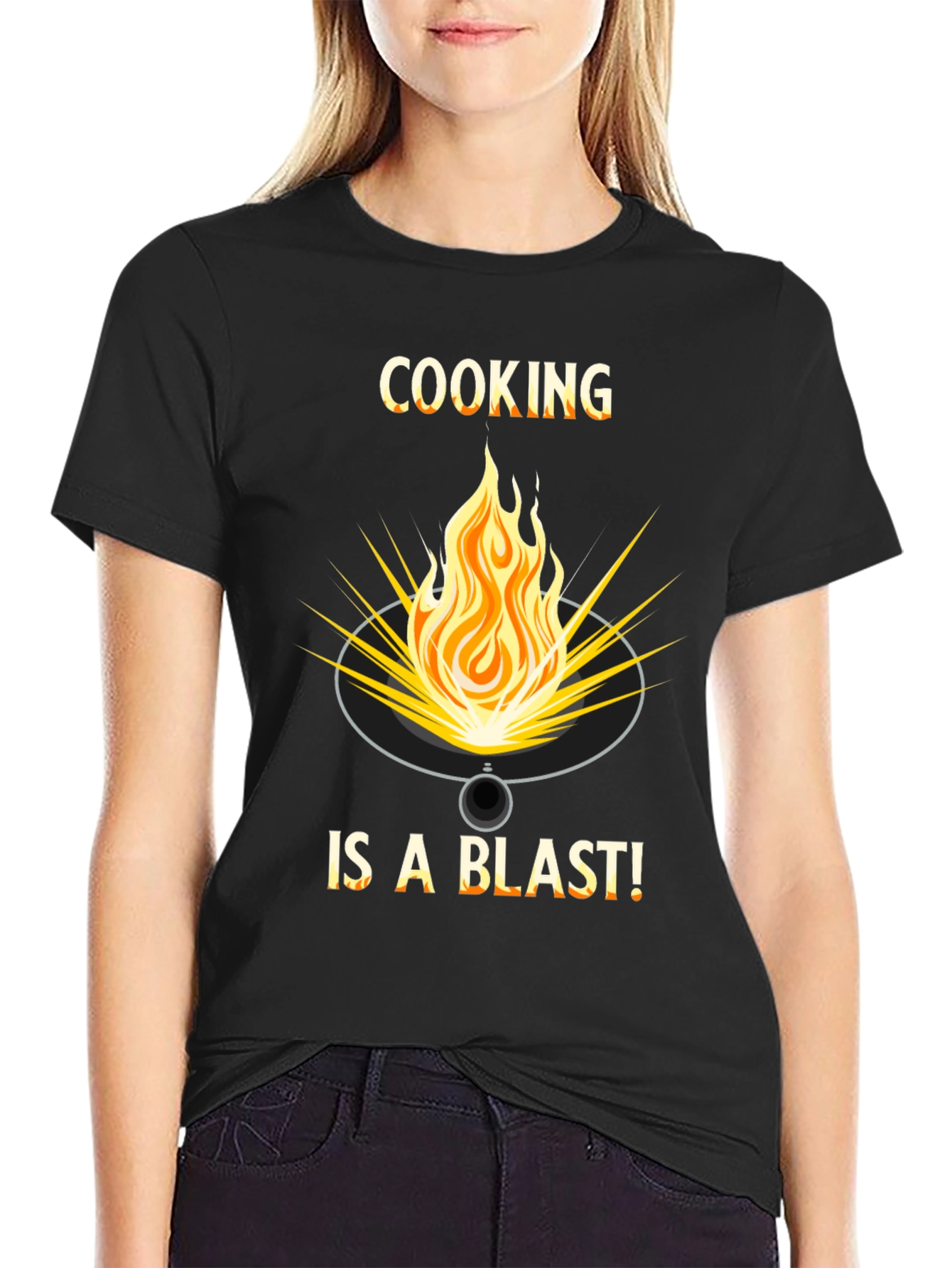 Cooking is a Blast T-Shirt - Fire Graphic Tee
