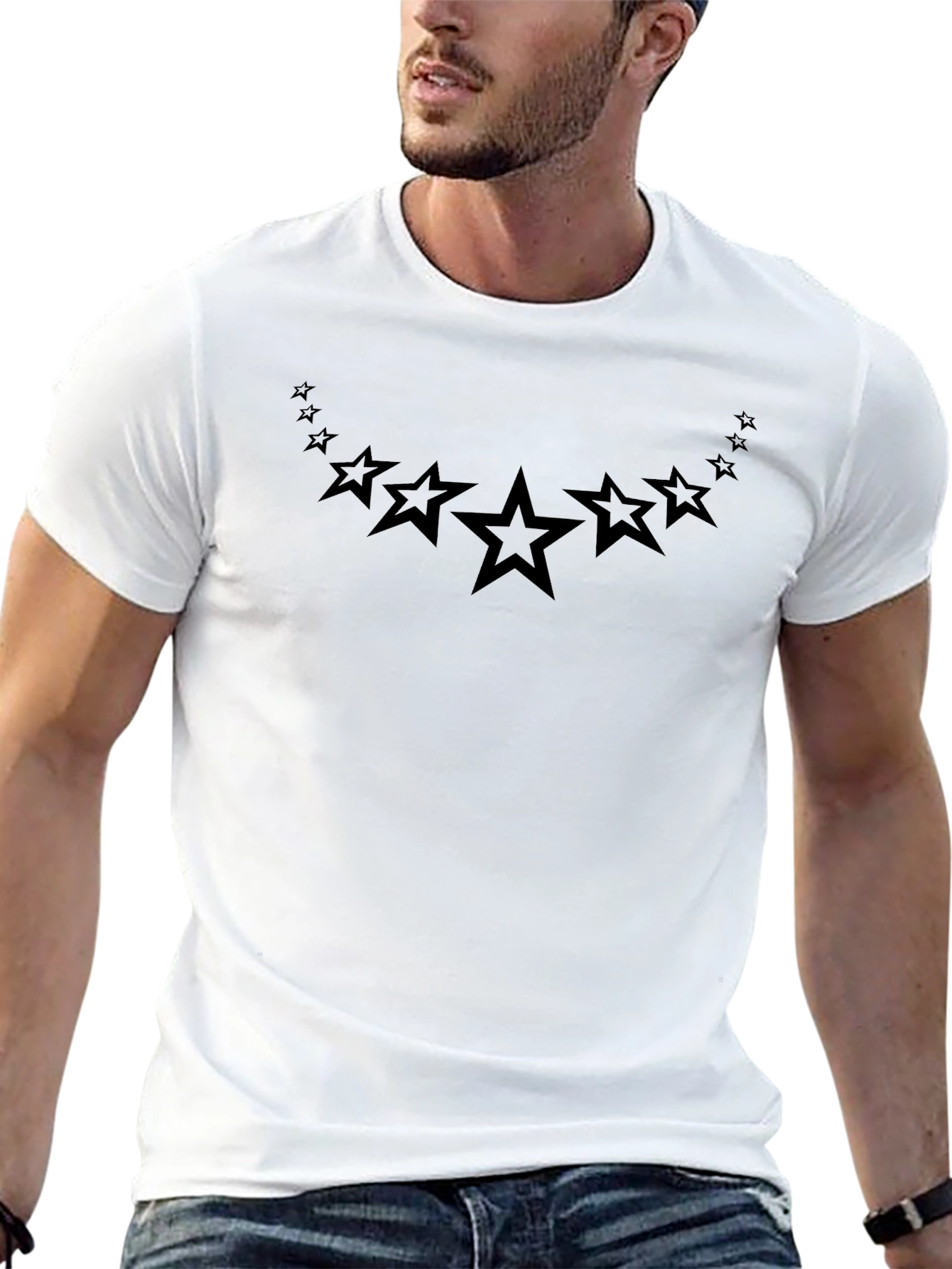 Star Graphic Black Crew Neck T-Shirt