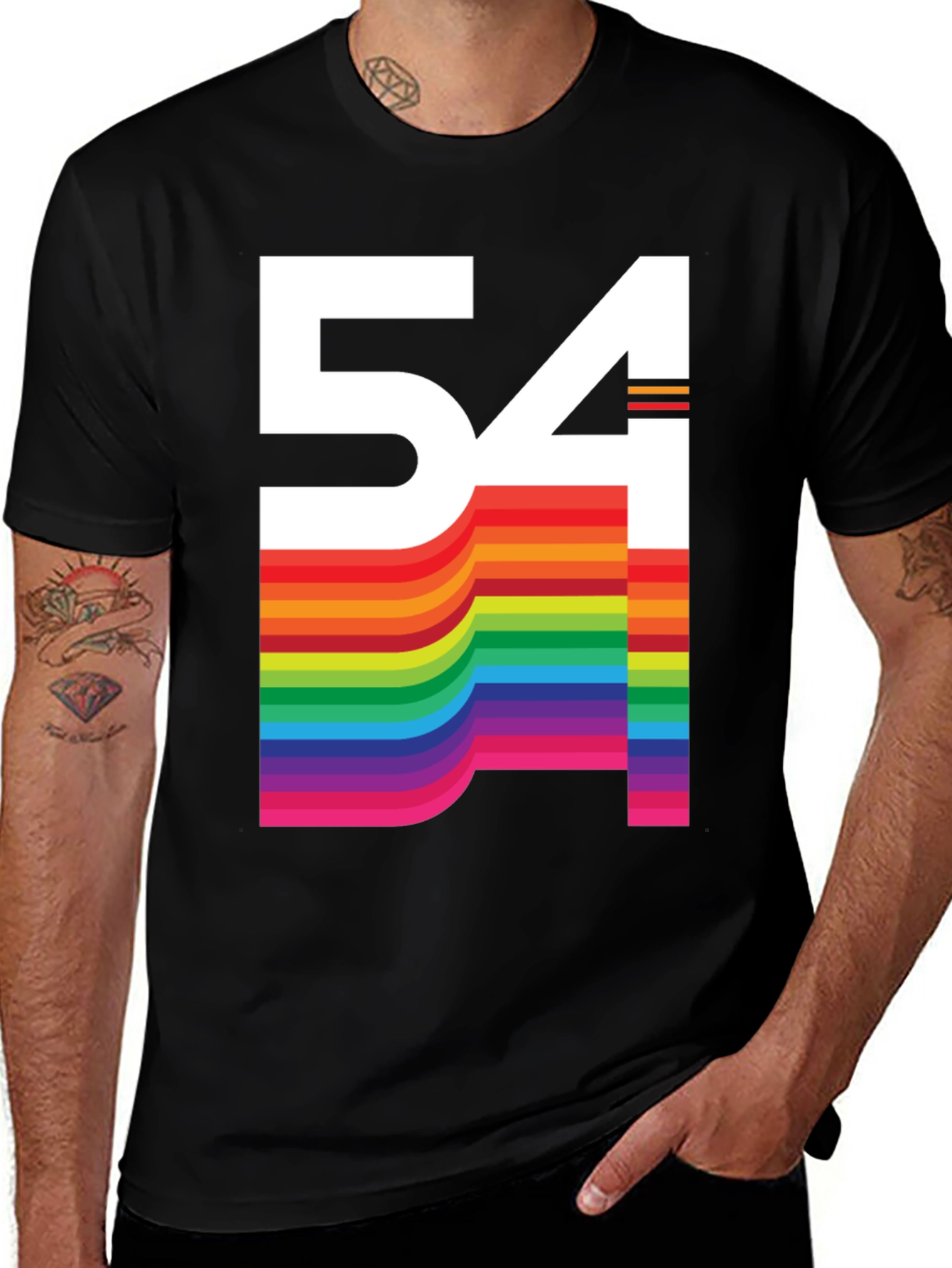 Retro Rainbow 54 Graphic Tee