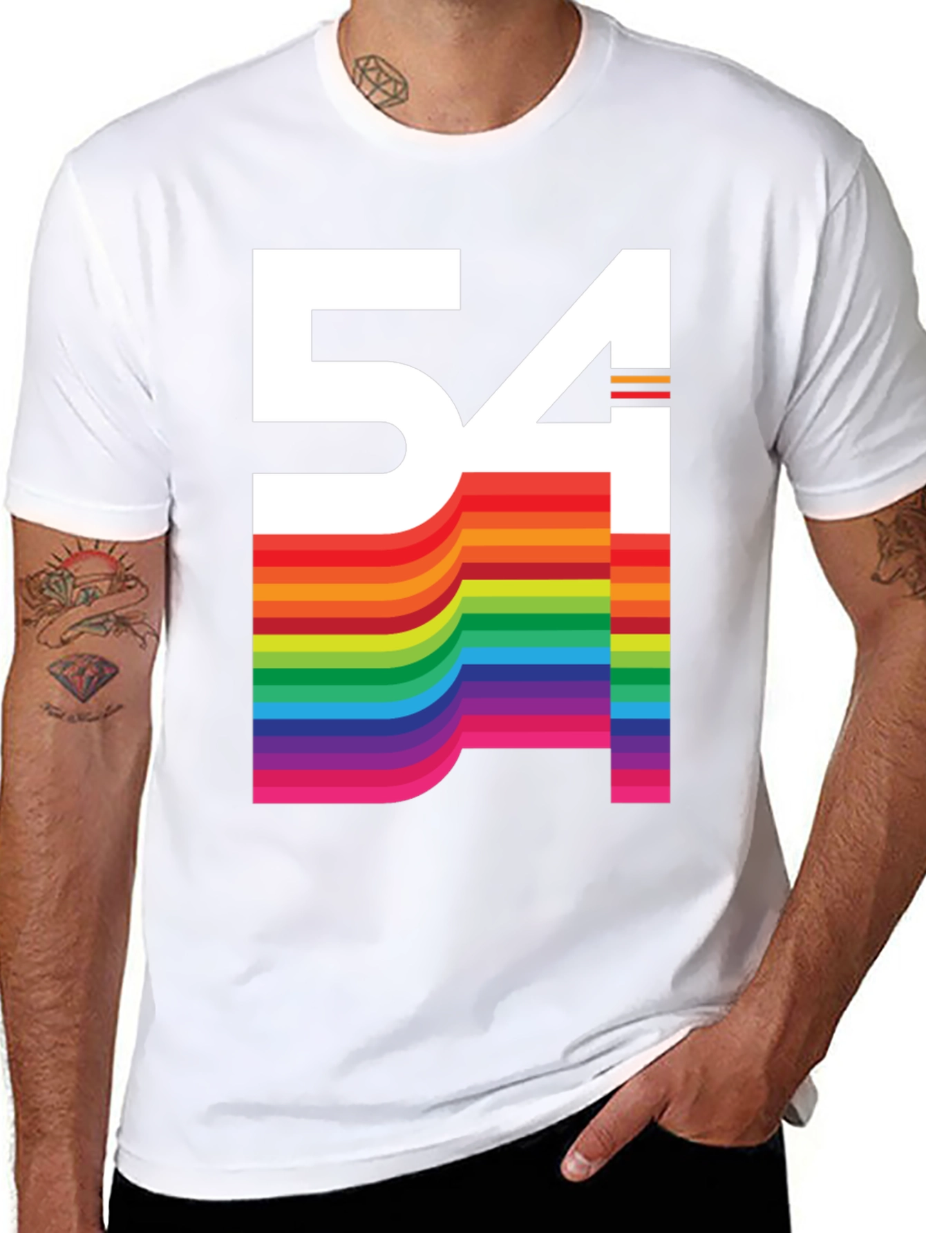 Retro Rainbow 54 Graphic Tee