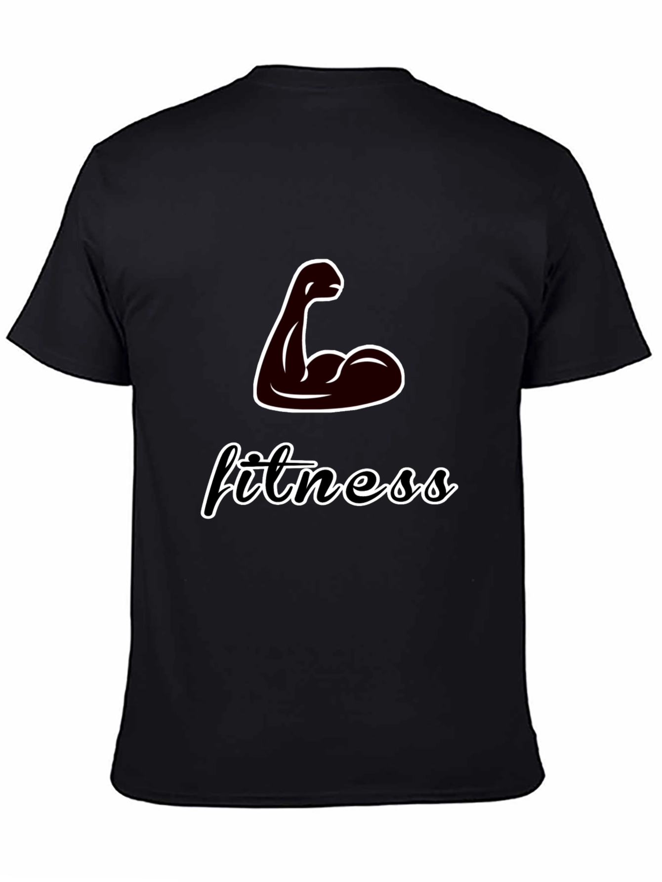 Fitness Graphic T-Shirt - Black Crew Neck Tee