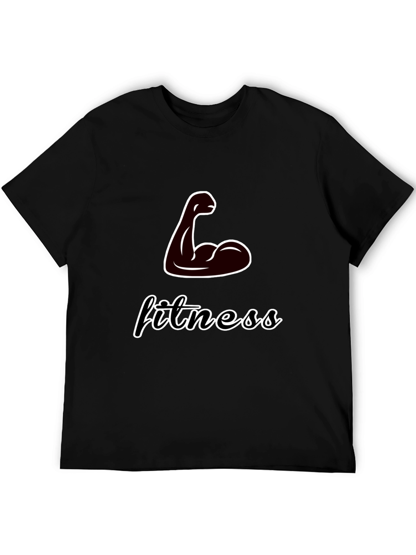 Fitness Graphic T-Shirt - Black Crew Neck Tee