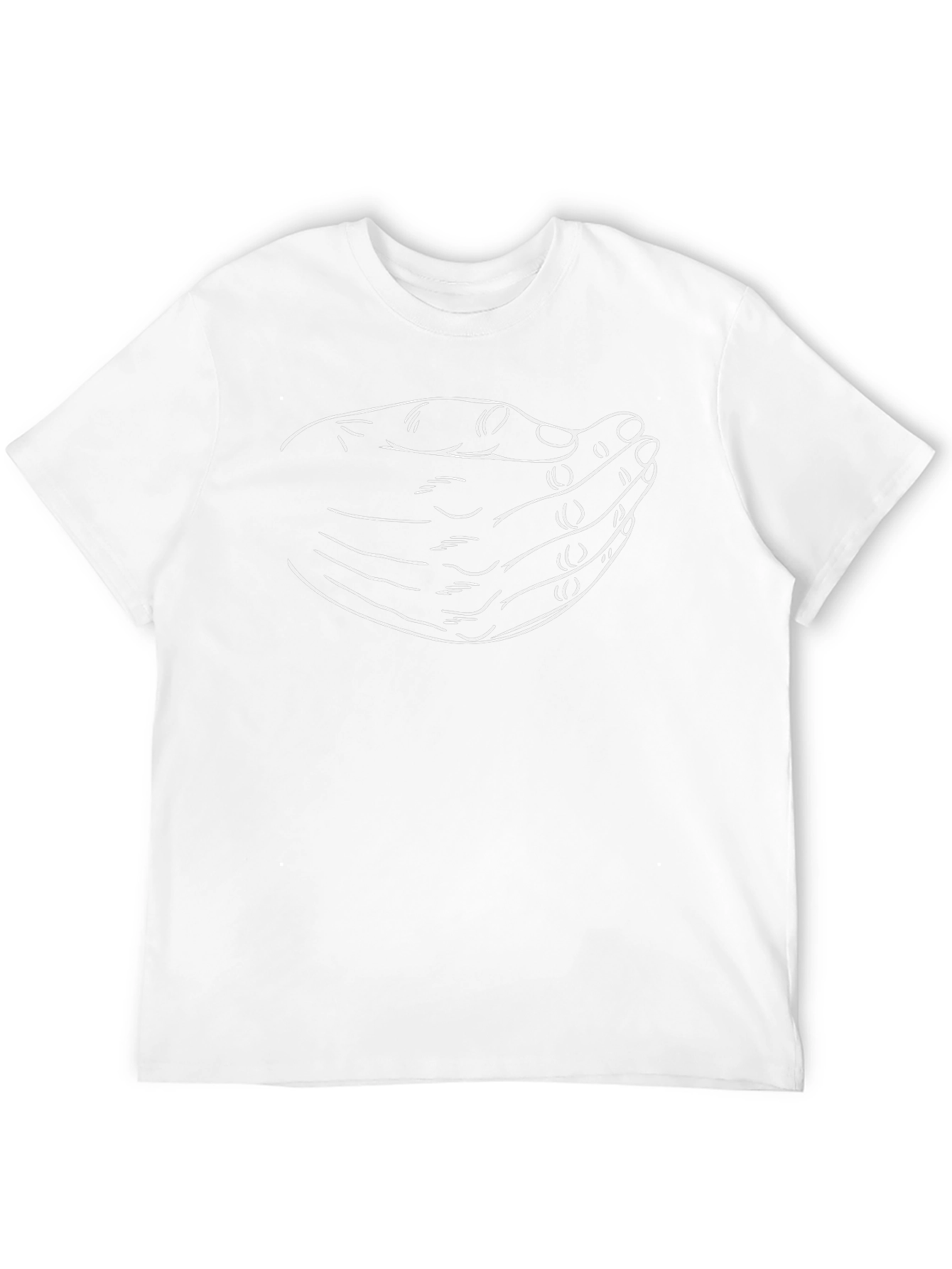 Cupped Hands Graphic Print Black T-Shirt