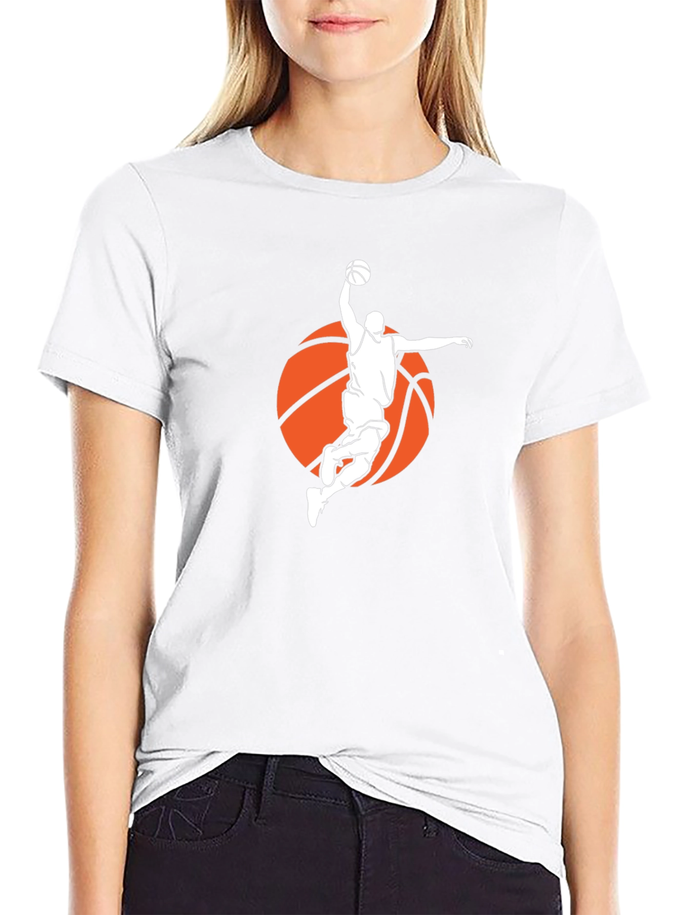 Basketball Player Graphic Tee - Black Cotton