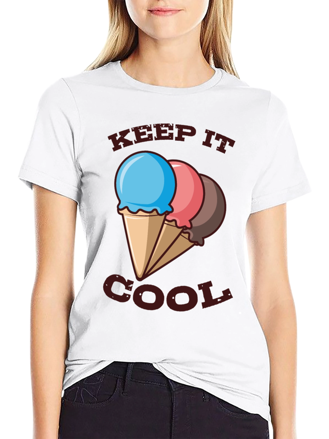 Keep It Cool Ice Cream T-Shirt - Black