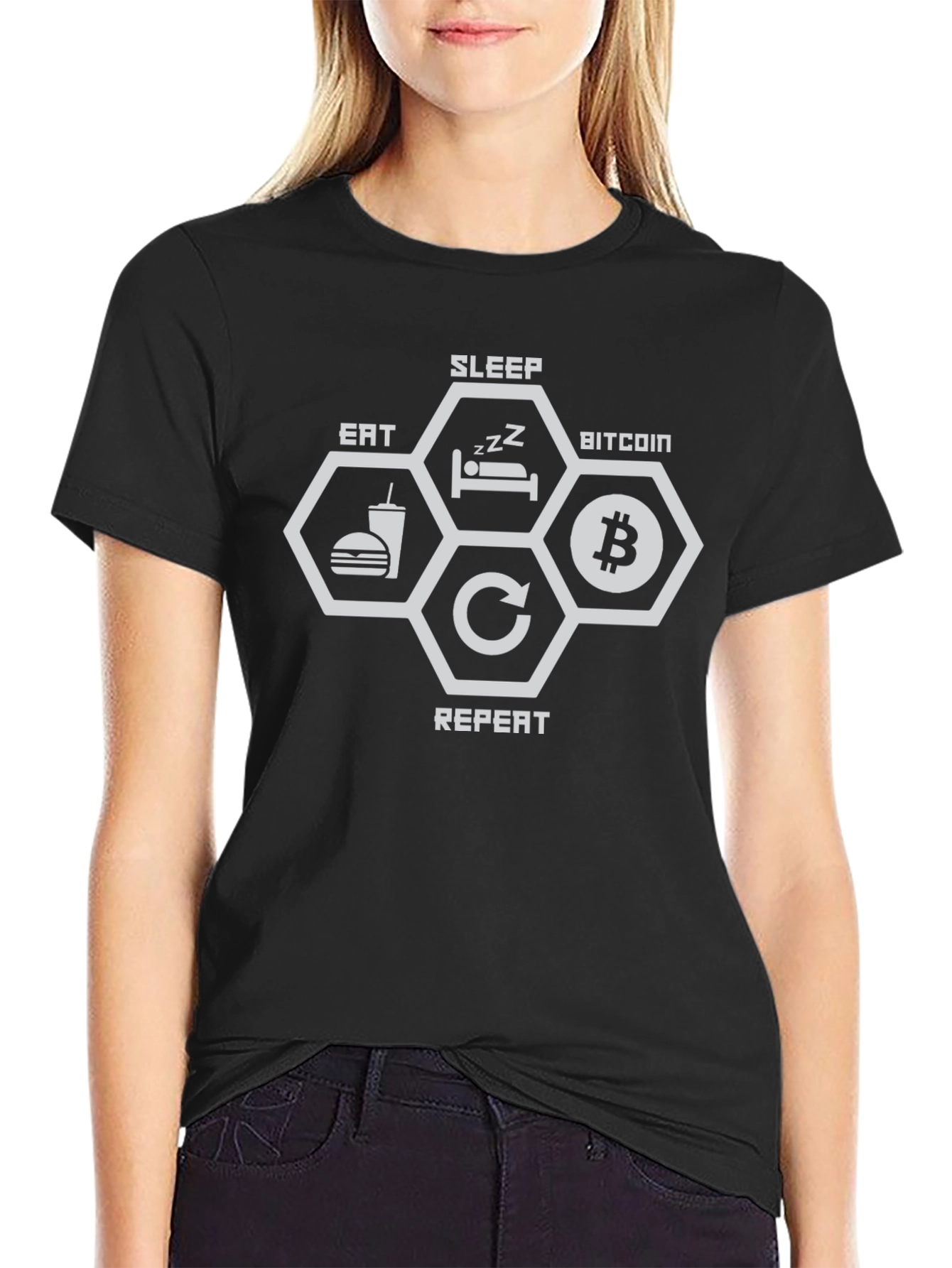 Bitcoin Eat Sleep Repeat T-Shirt Crypto Tee