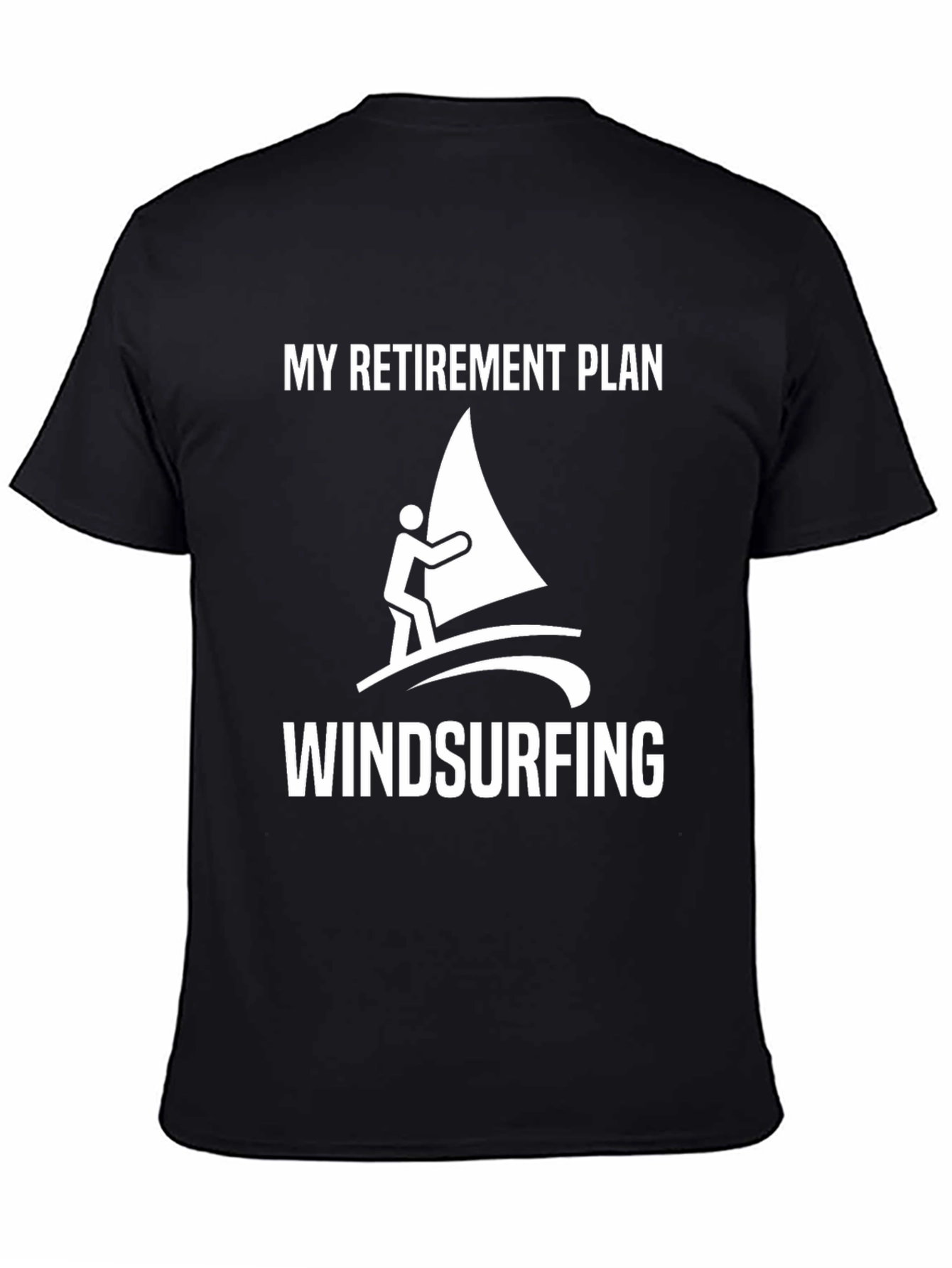 Retirement Plan Windsurfing Black Graphic Tee