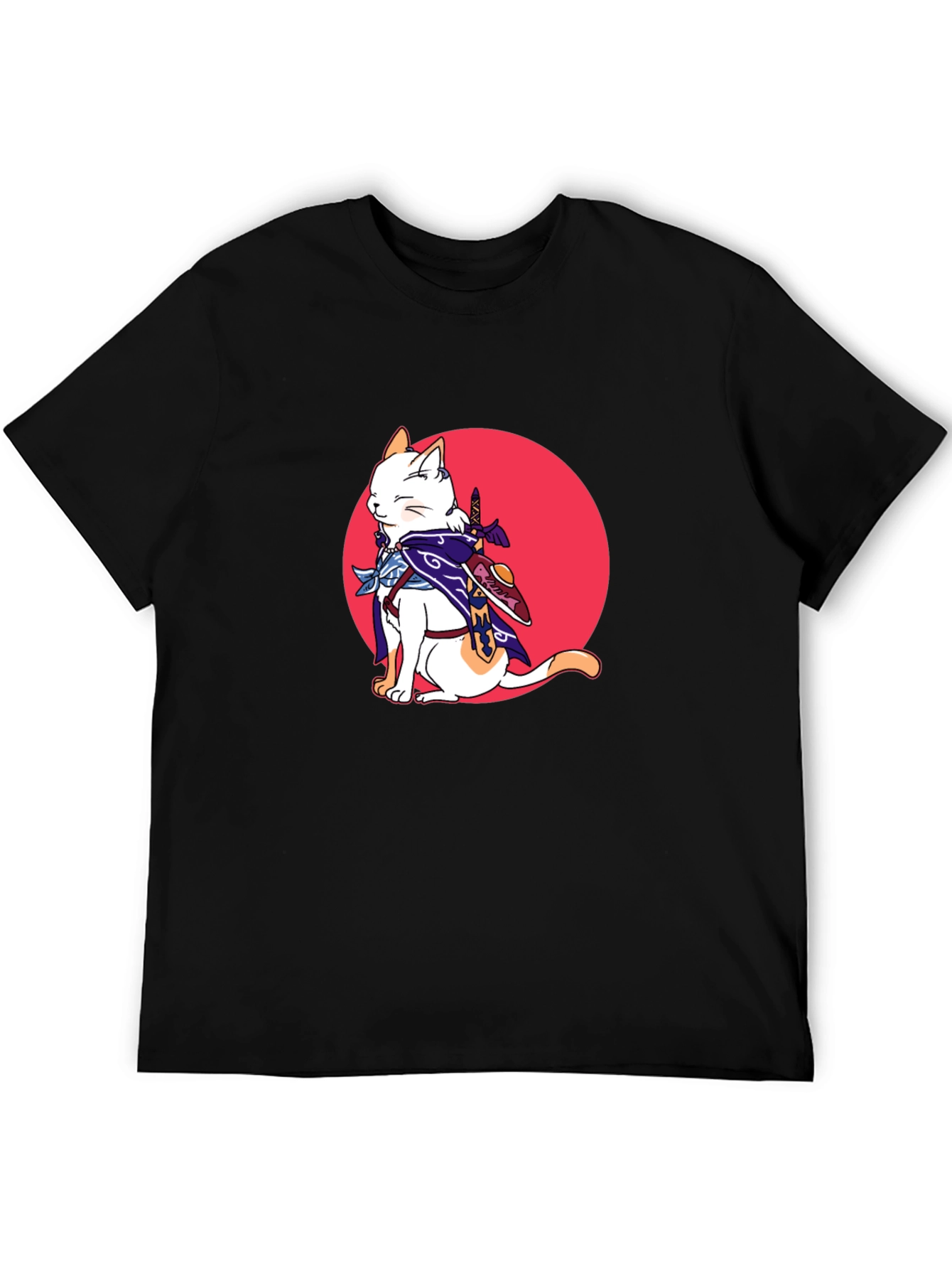 Ninja Cat Graphic T-Shirt - Black