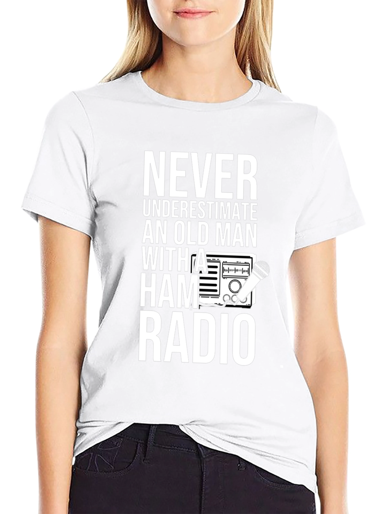 Never Underestimate Ham Radio Old Man T-Shirt