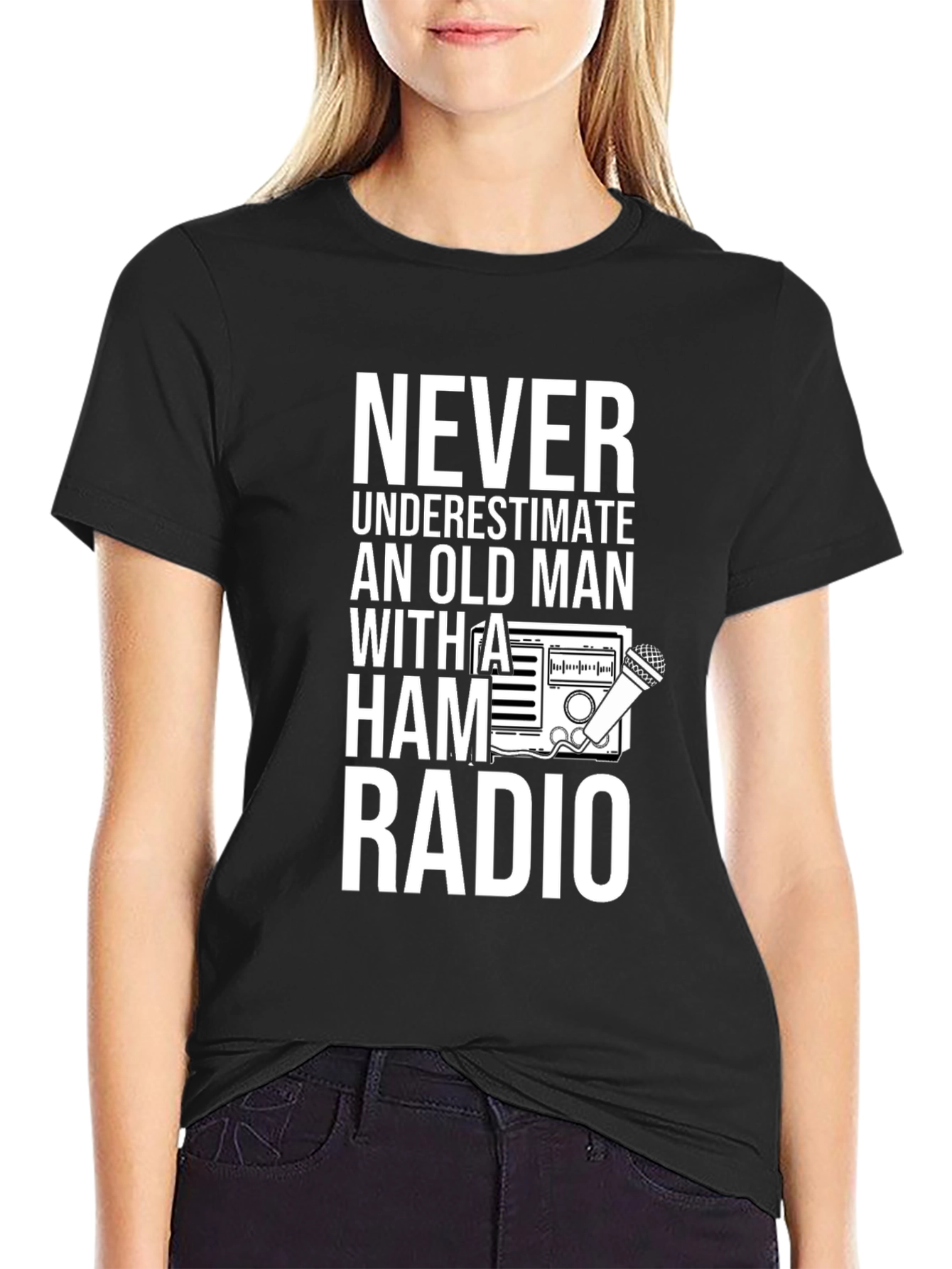 Never Underestimate Ham Radio Old Man T-Shirt